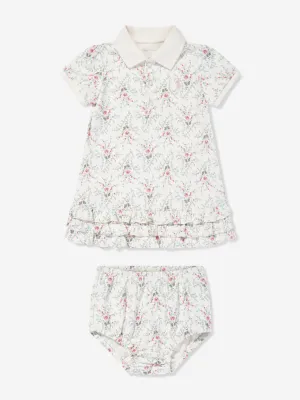 Baby Girls Blumen-Polo-Kleid mit Blümchen in Elfenbein