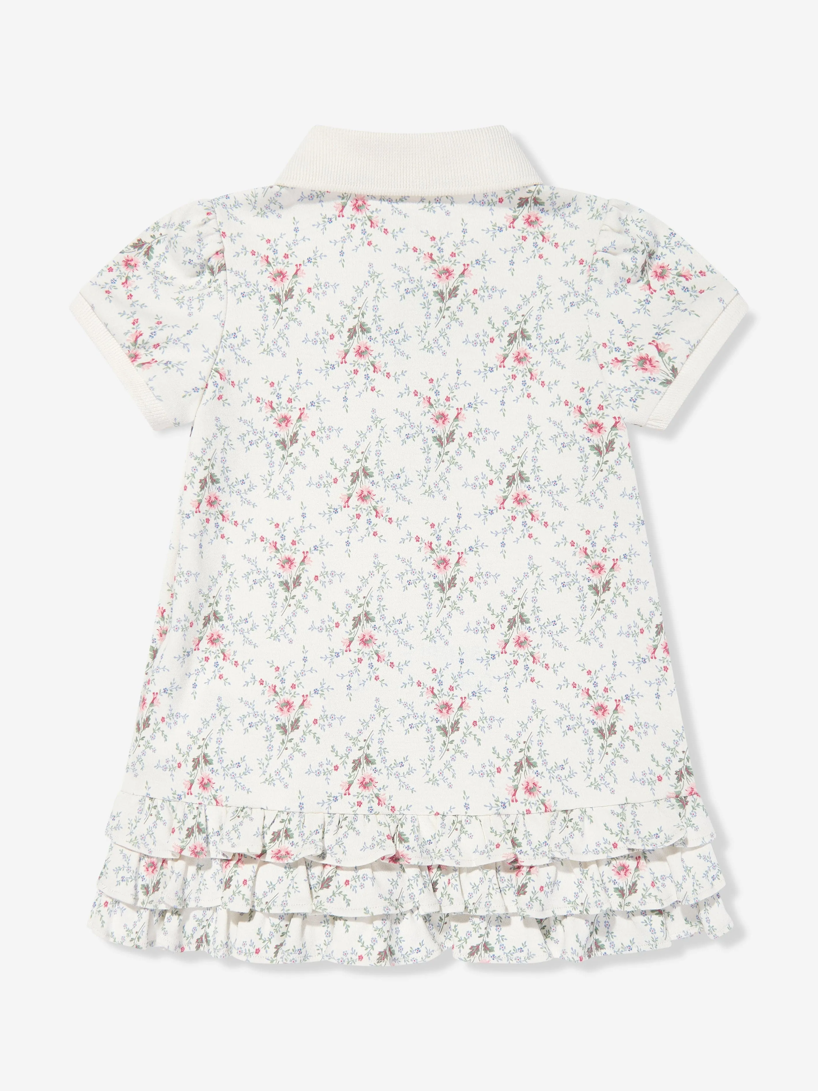 Baby Girls Blumen-Polo-Kleid mit Blümchen in Elfenbein