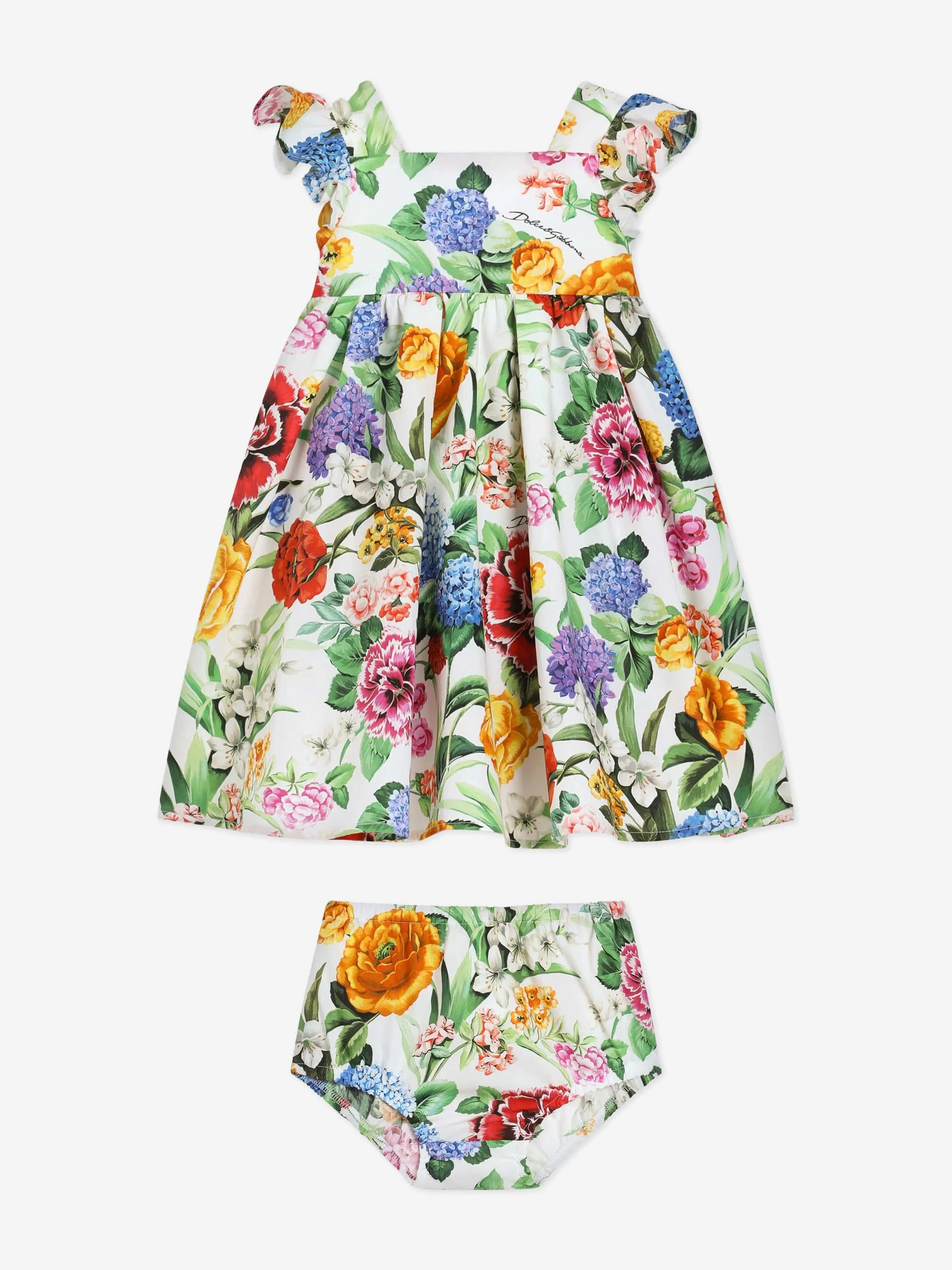 Baby Mädchen Blumenmuster Kleid in Mehrfarbig