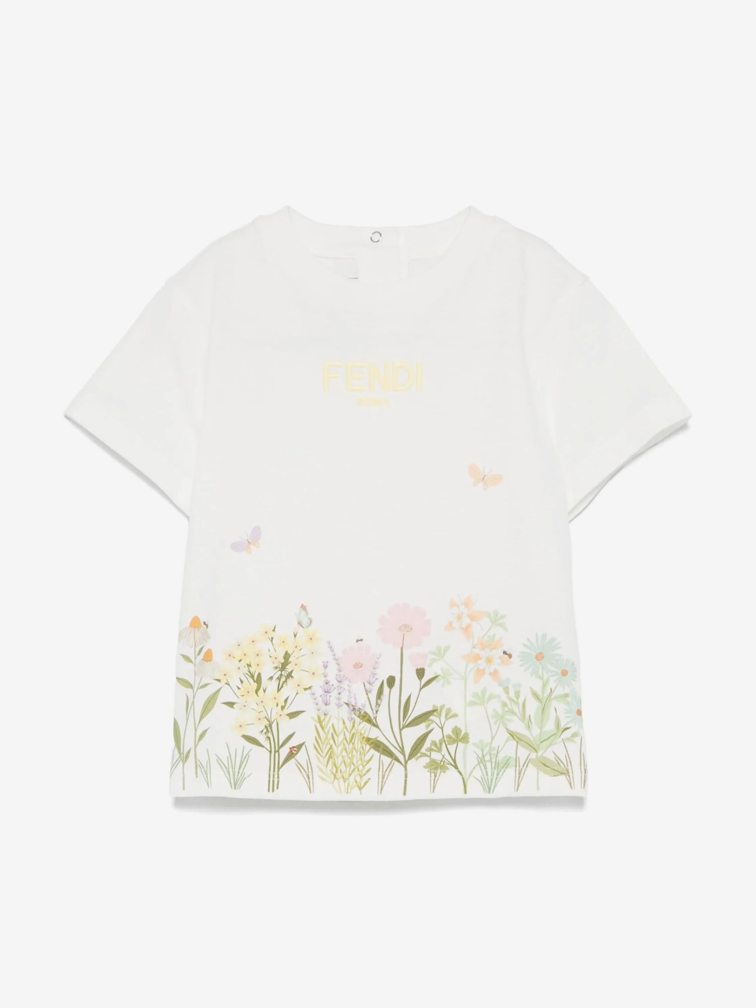 Blumen T-Shirt für Baby Mädchen in Weiß