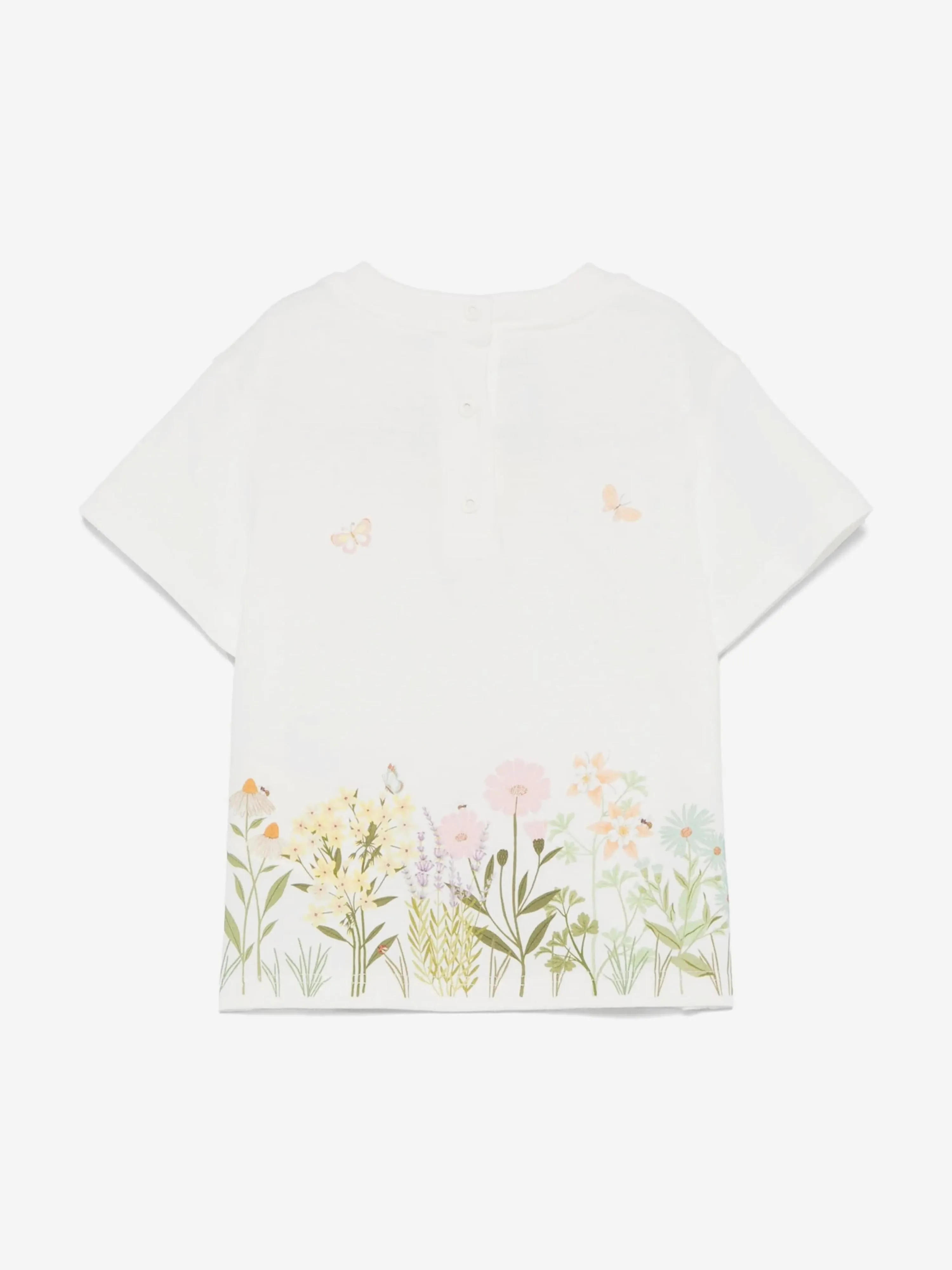 Blumen T-Shirt für Baby Mädchen in Weiß