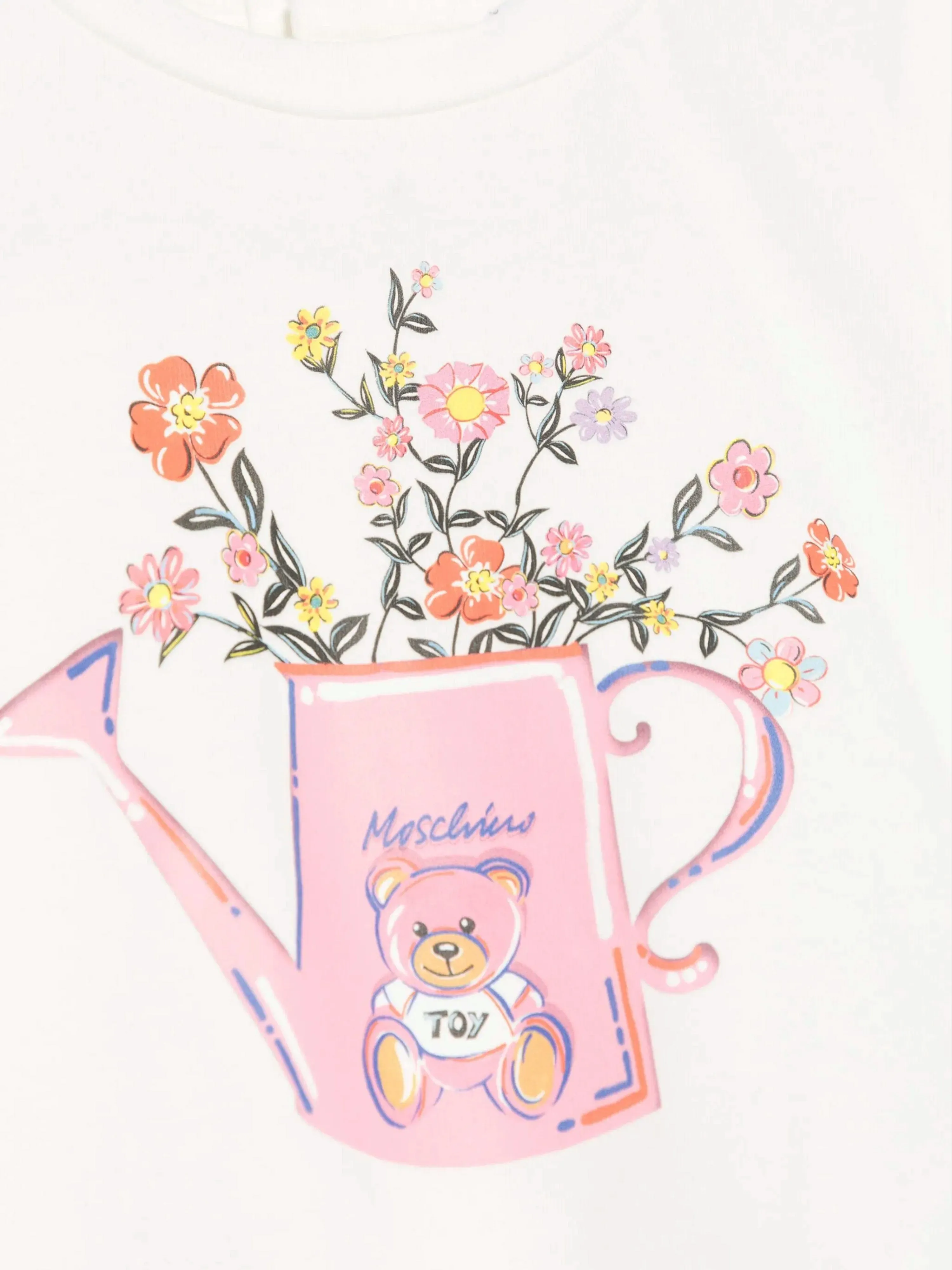 Ivory T-Shirt mit Blumen-Gießkannen-Motiv für Baby-Mädchen
