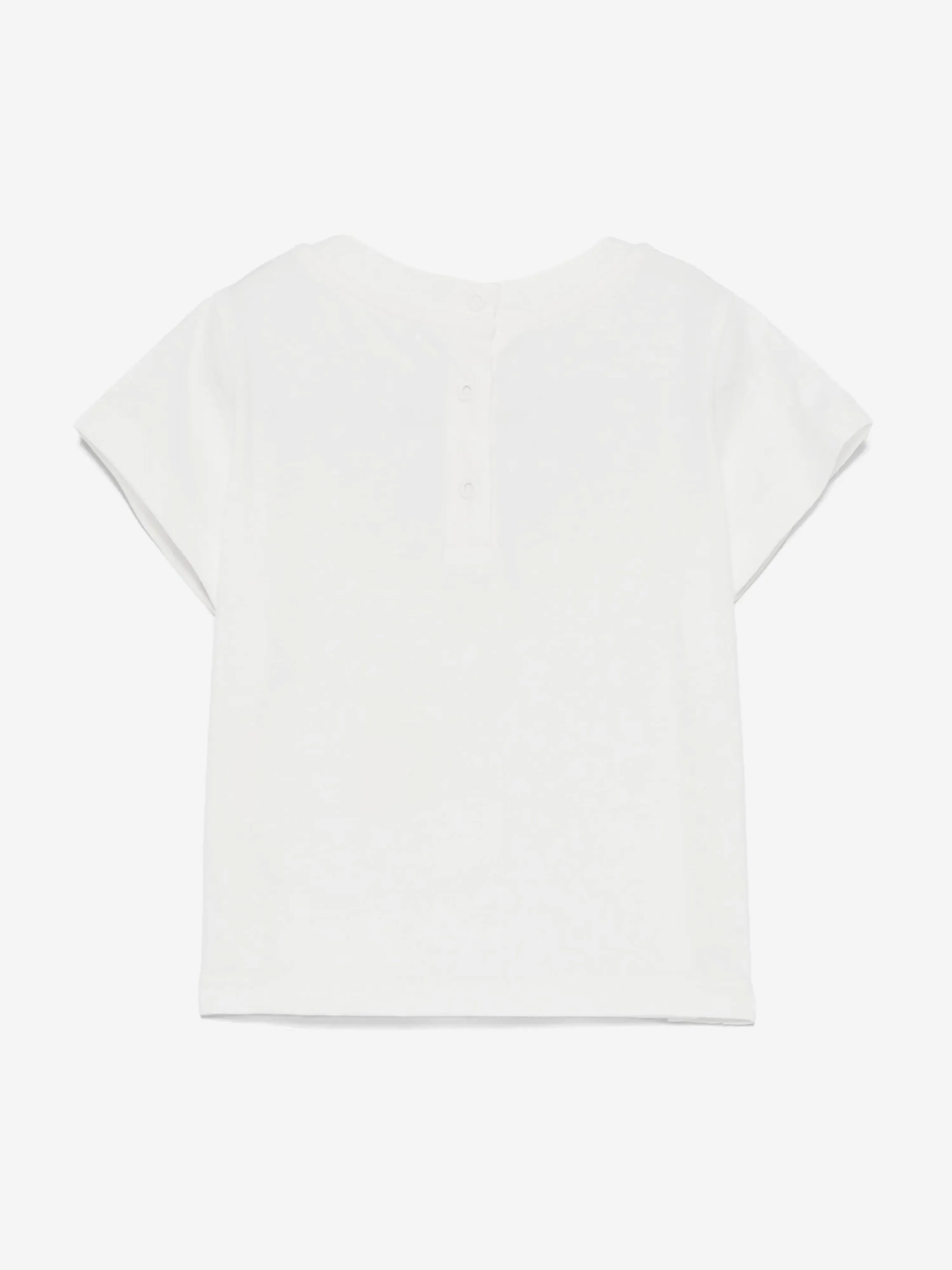 Weißes T-Shirt mit Blumenlogo für Baby-Mädchen