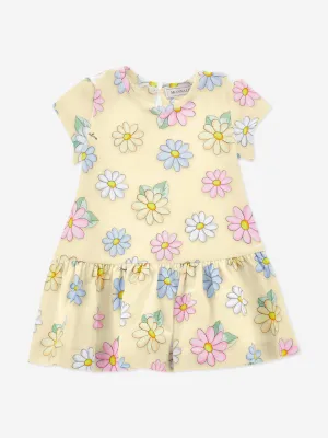 Gelbes Blumenprint-Kleid für Baby-Mädchen