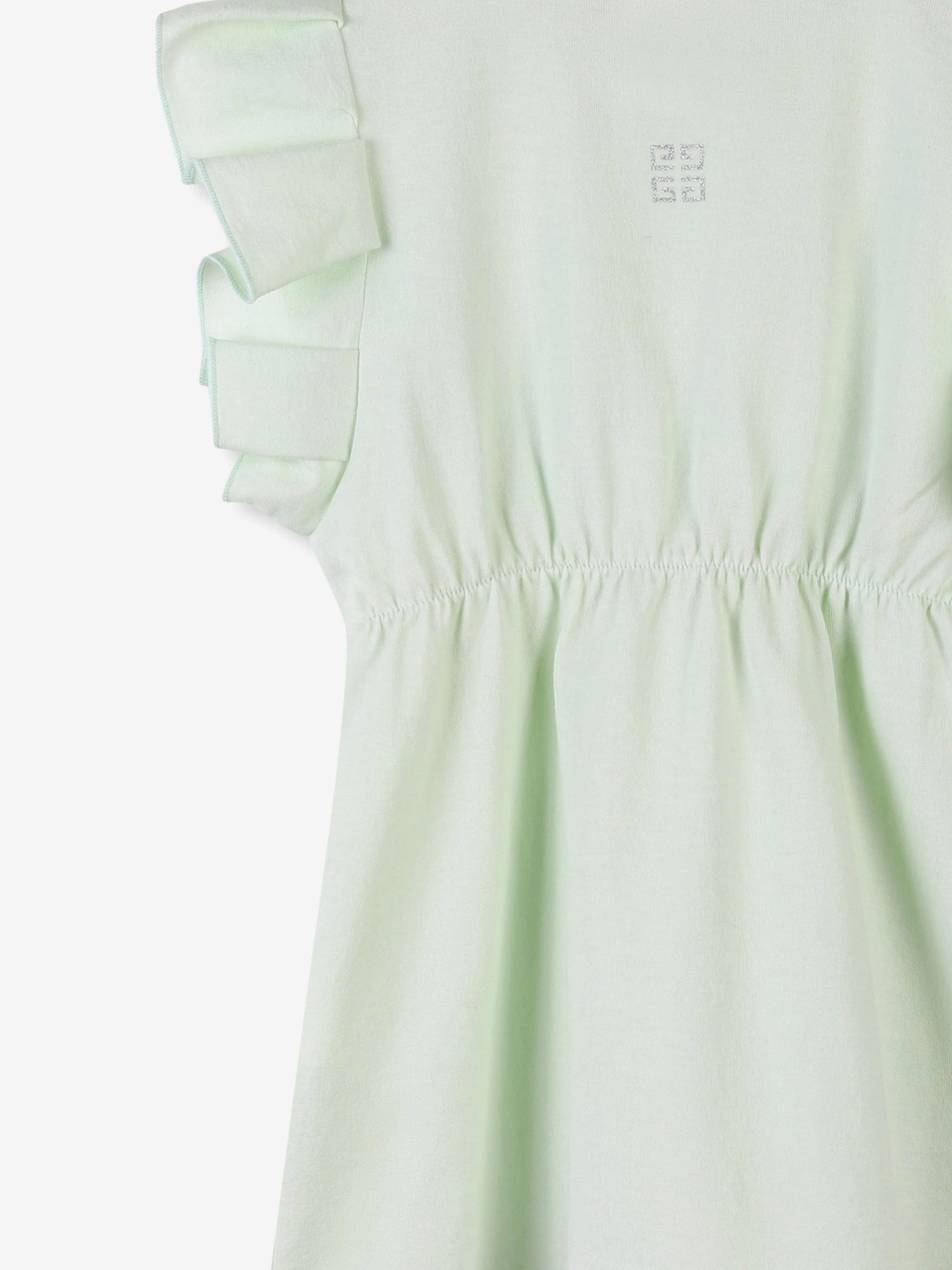 Glitzer-Logo-Jersey-Kleid für Baby-Mädchen in Grün