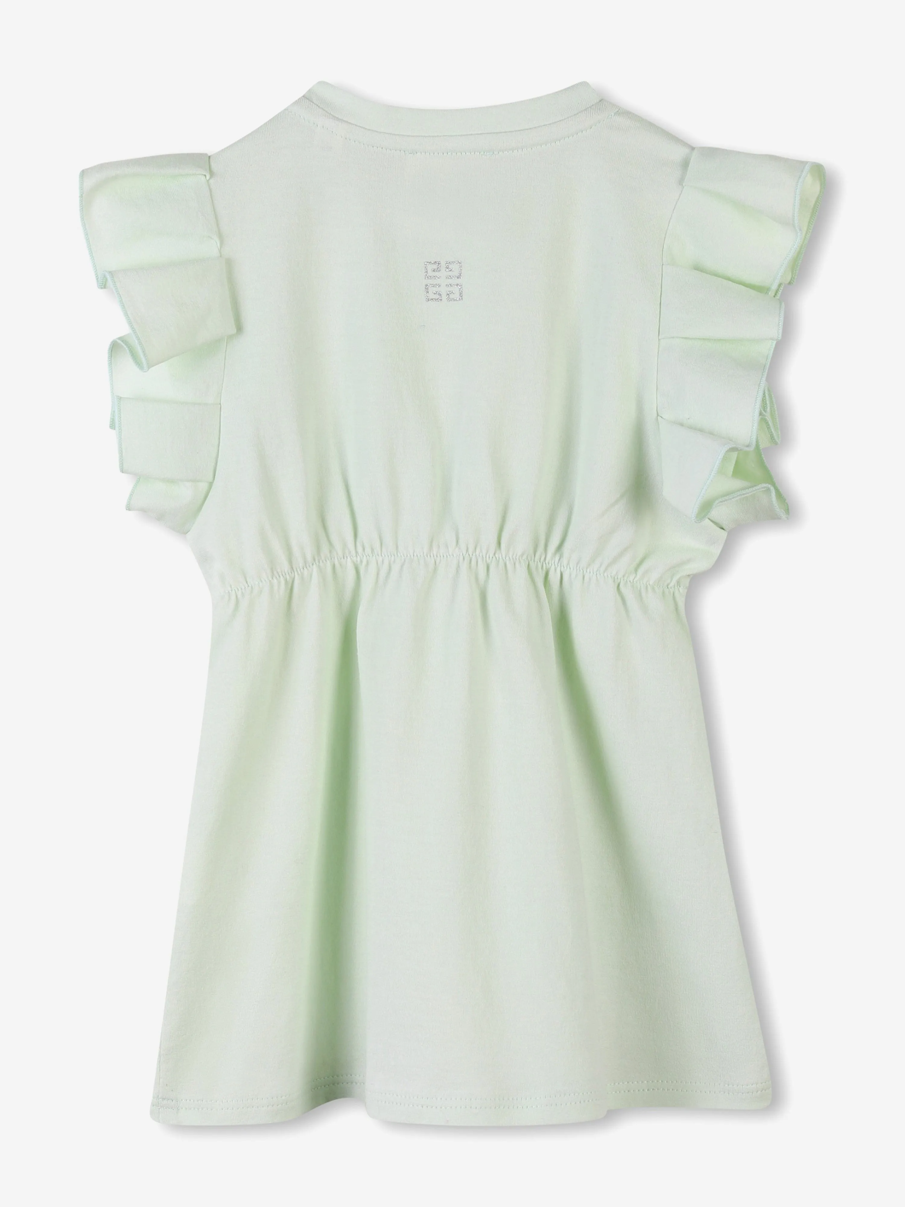 Glitzer-Logo-Jersey-Kleid für Baby-Mädchen in Grün