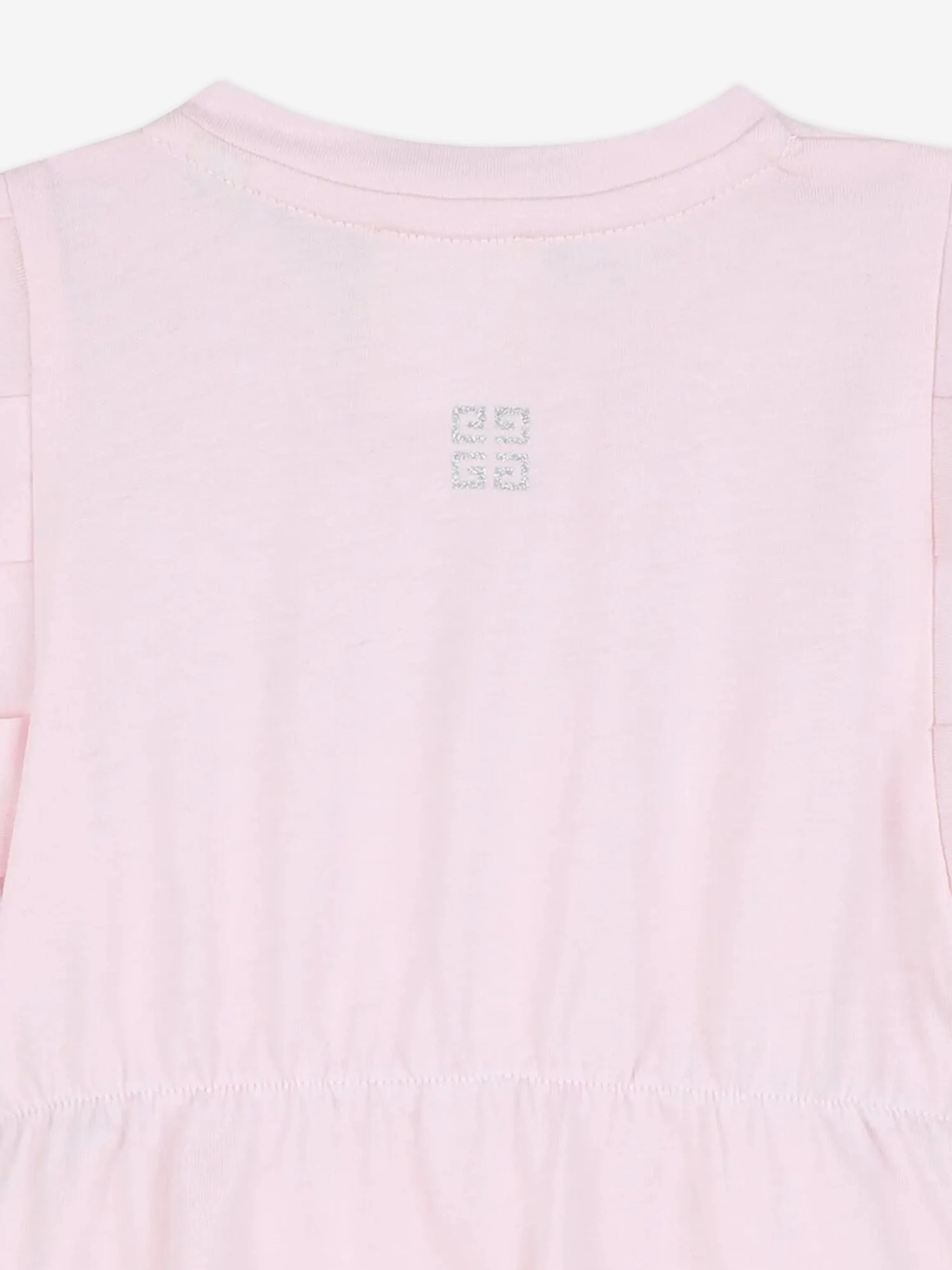 Rosa Glitzer-Logo-Jersey-Kleid für Baby-Mädchen