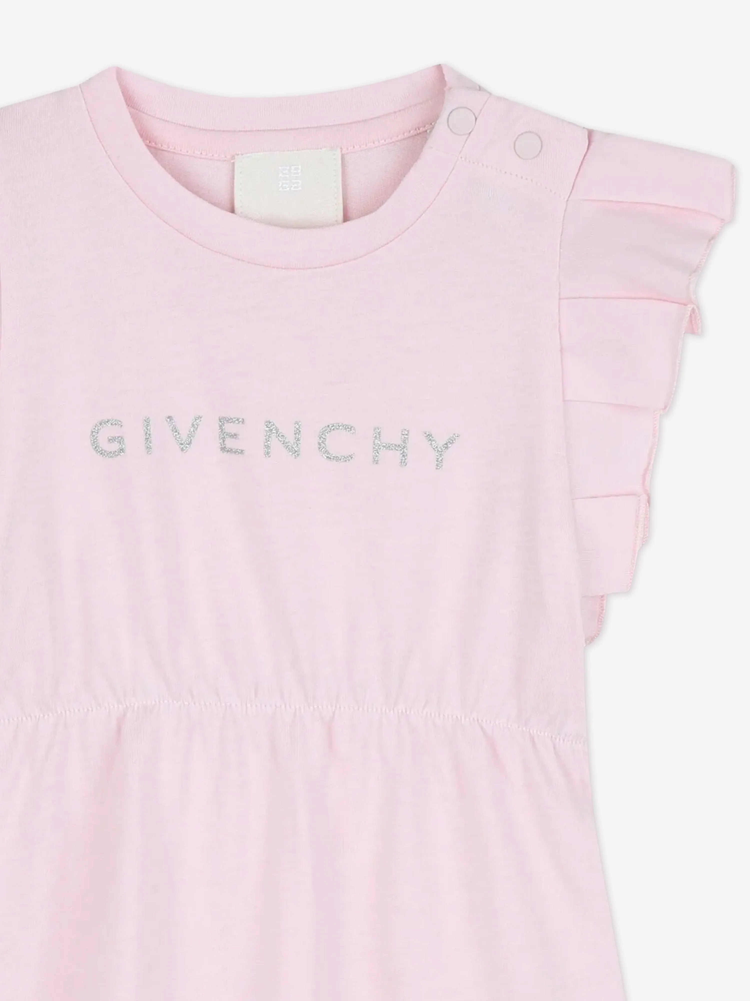 Rosa Glitzer-Logo-Jersey-Kleid für Baby-Mädchen