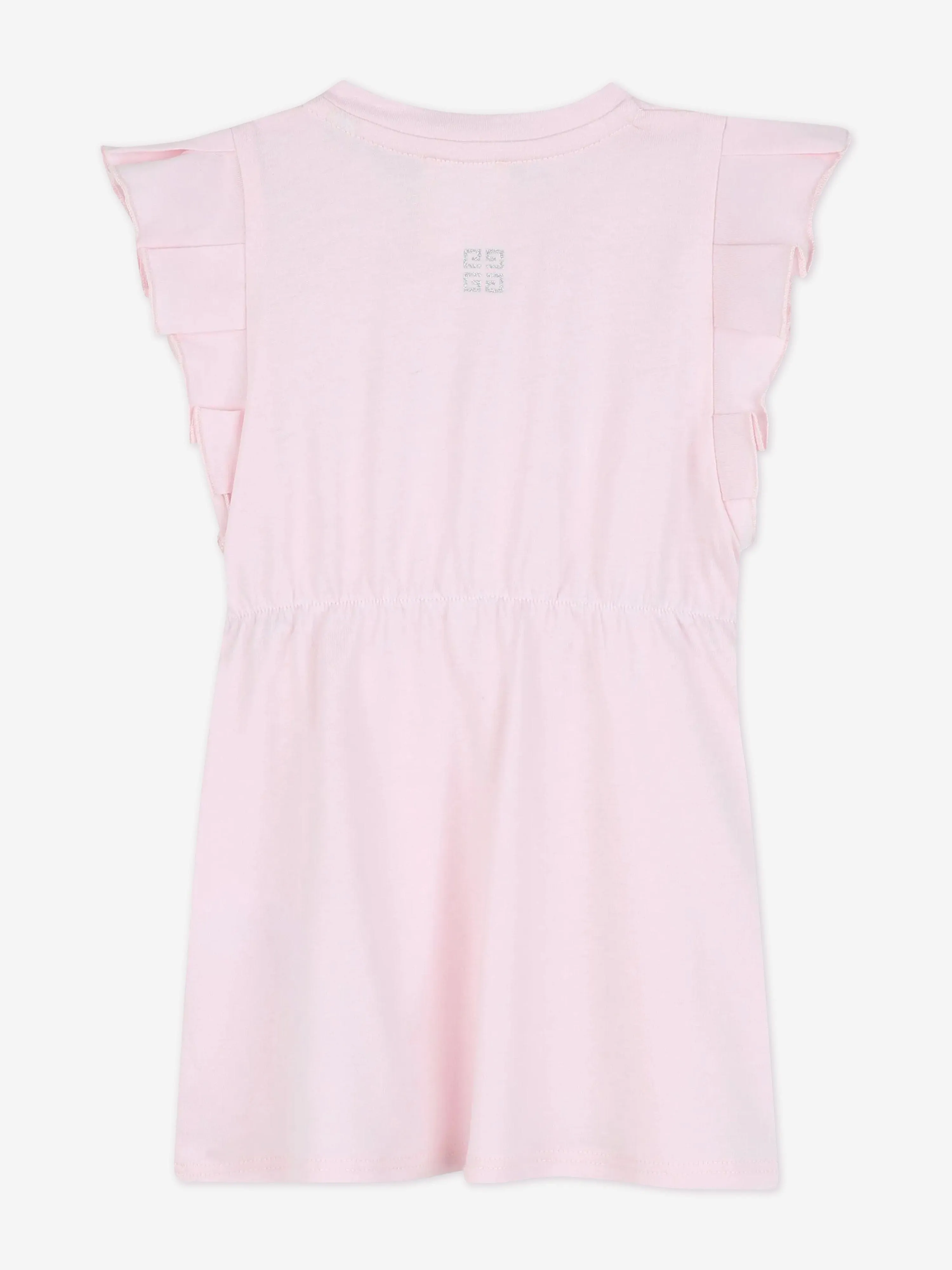 Rosa Glitzer-Logo-Jersey-Kleid für Baby-Mädchen