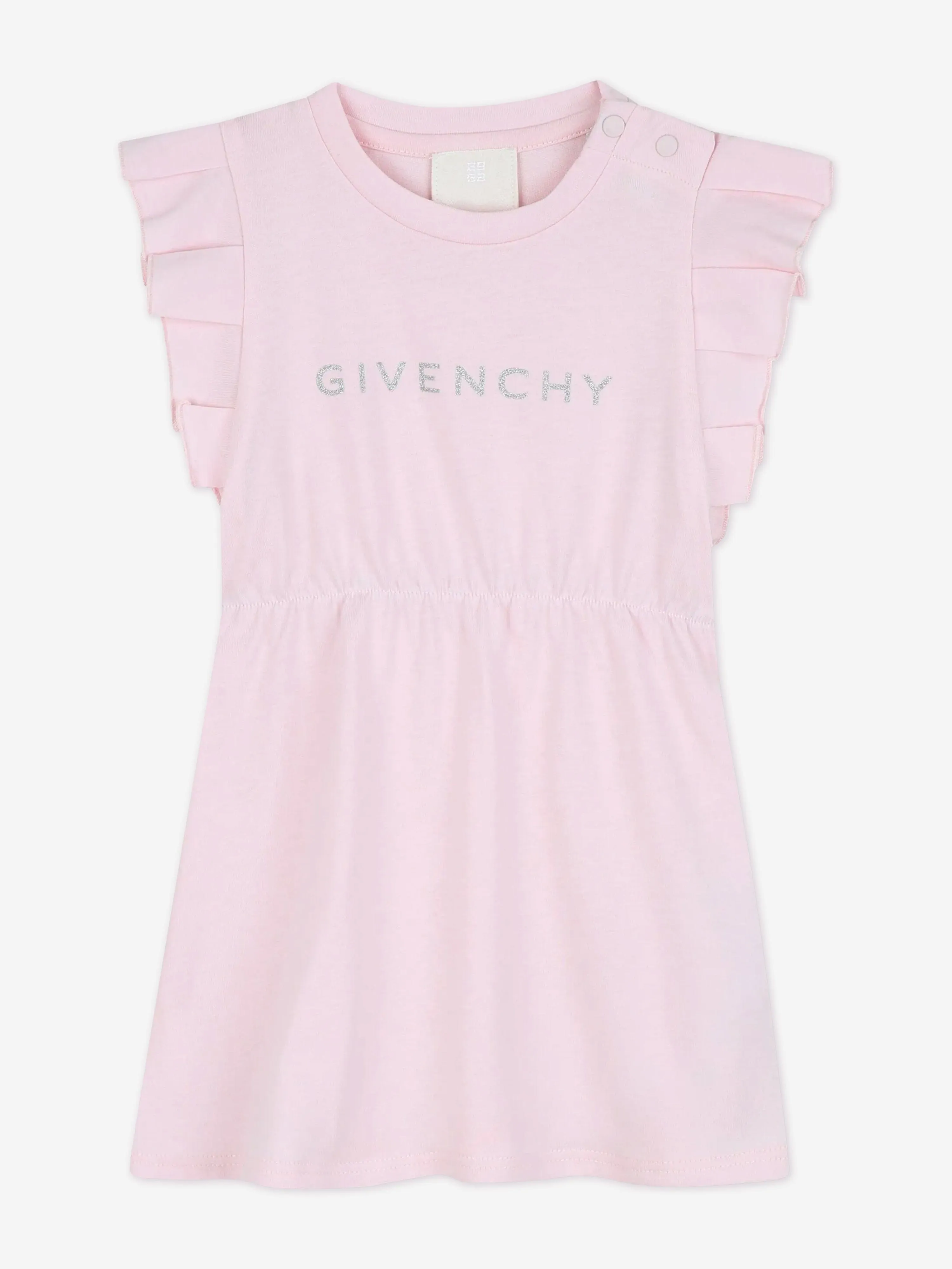 Rosa Glitzer-Logo-Jersey-Kleid für Baby-Mädchen