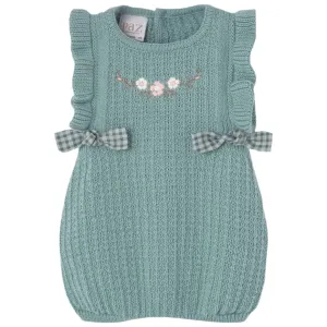 Grüner Strickoverall für Baby-Mädchen