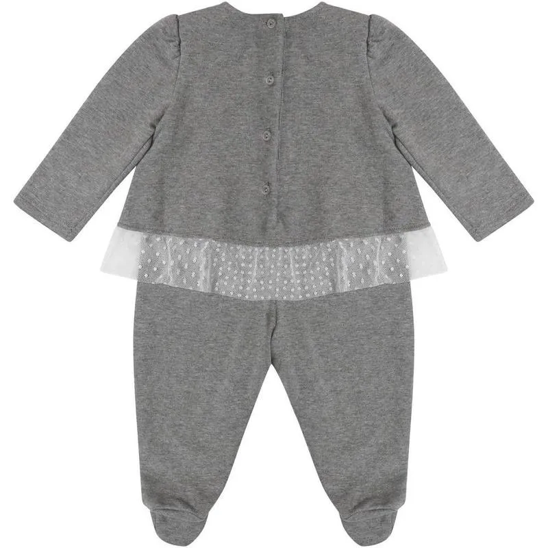 Grauer Baby-Strampler für Mädchen