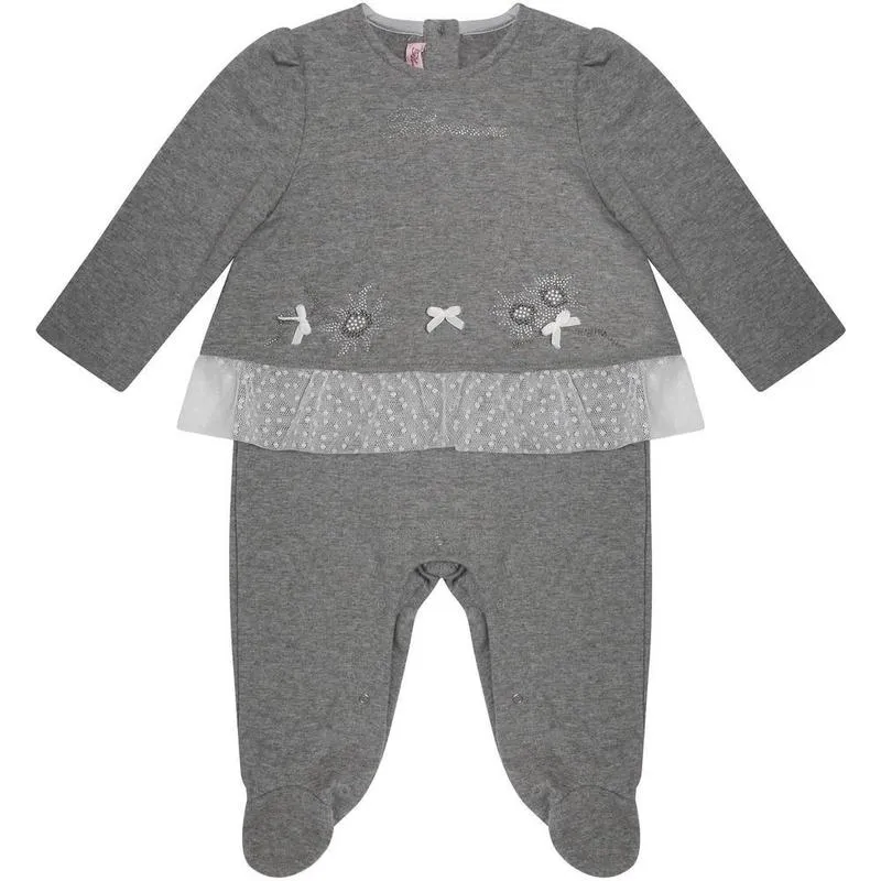 Grauer Baby-Strampler für Mädchen