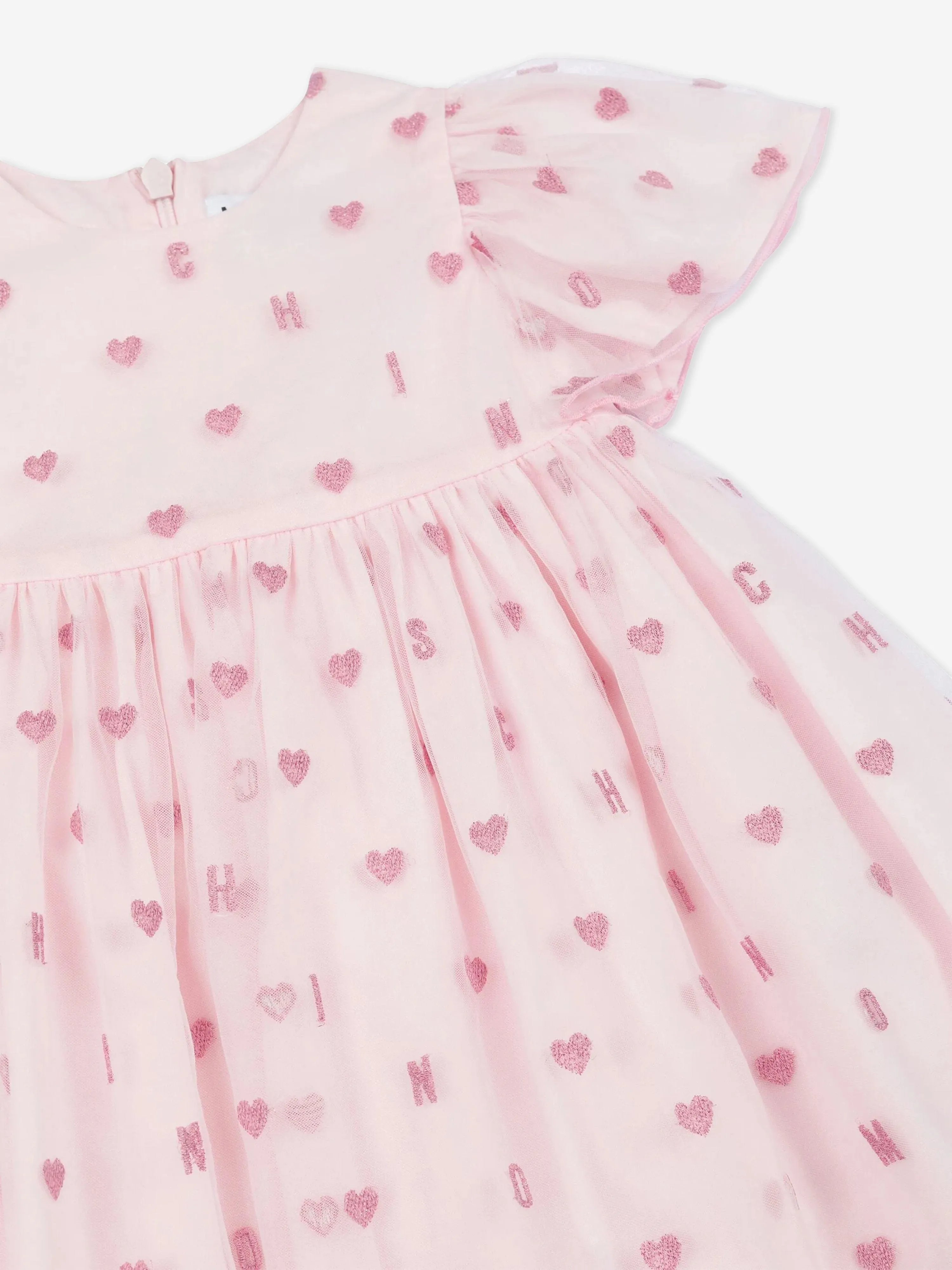 Baby Mädchen Herzen Kleid in Rosa