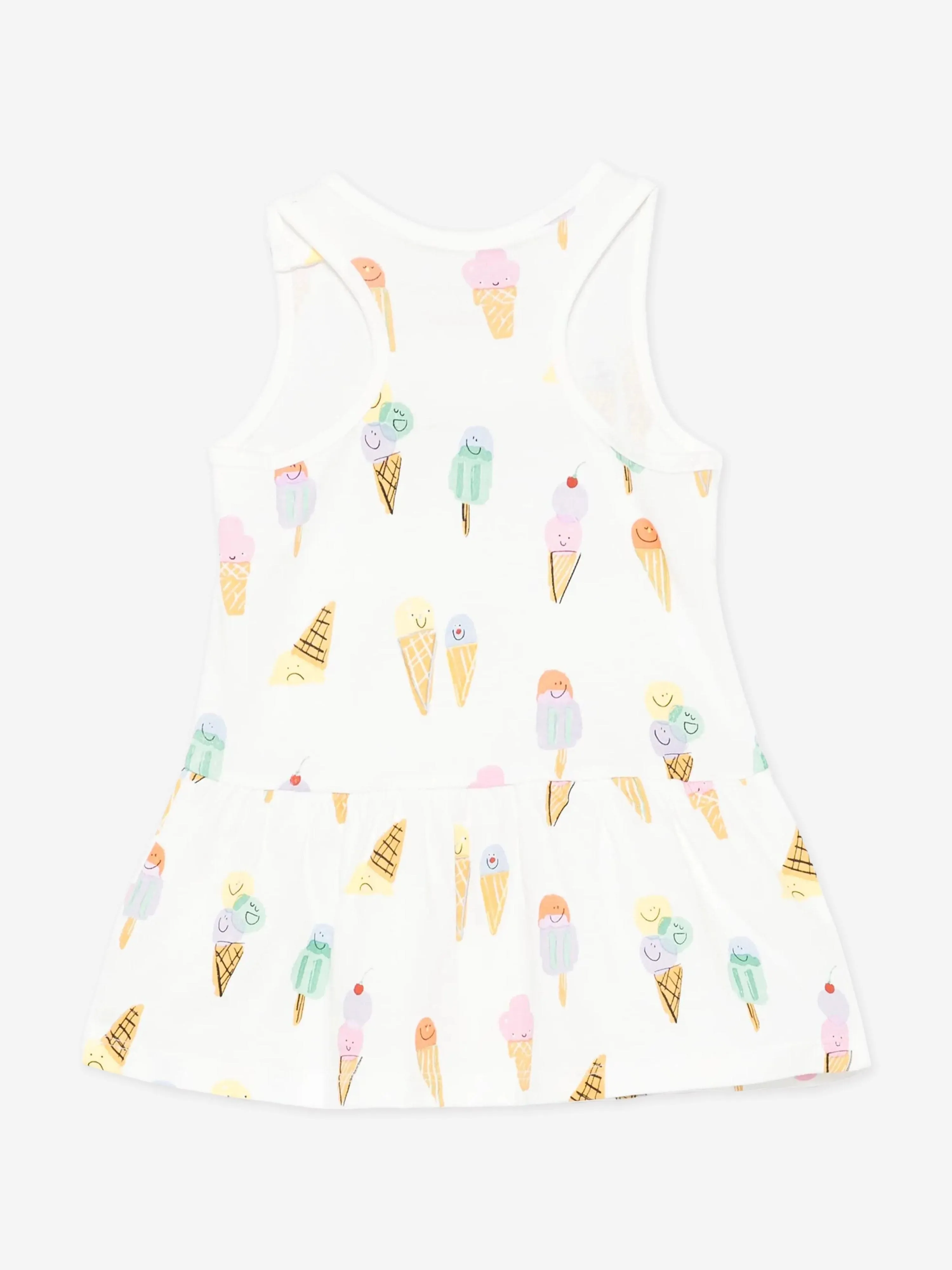 Baby Girls Eiscreme-Jerseykleid in Elfenbein