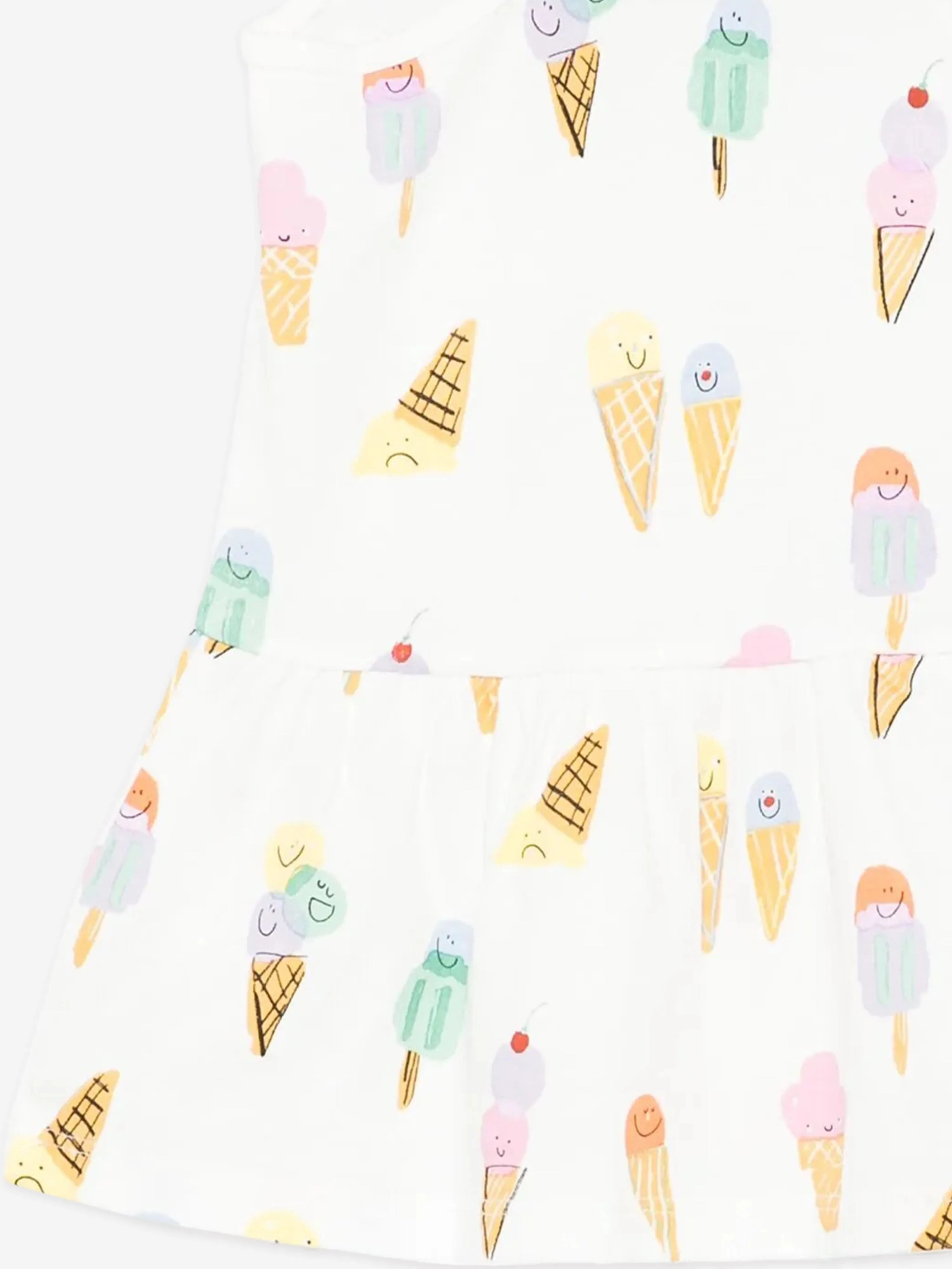 Baby Girls Eiscreme-Jerseykleid in Elfenbein