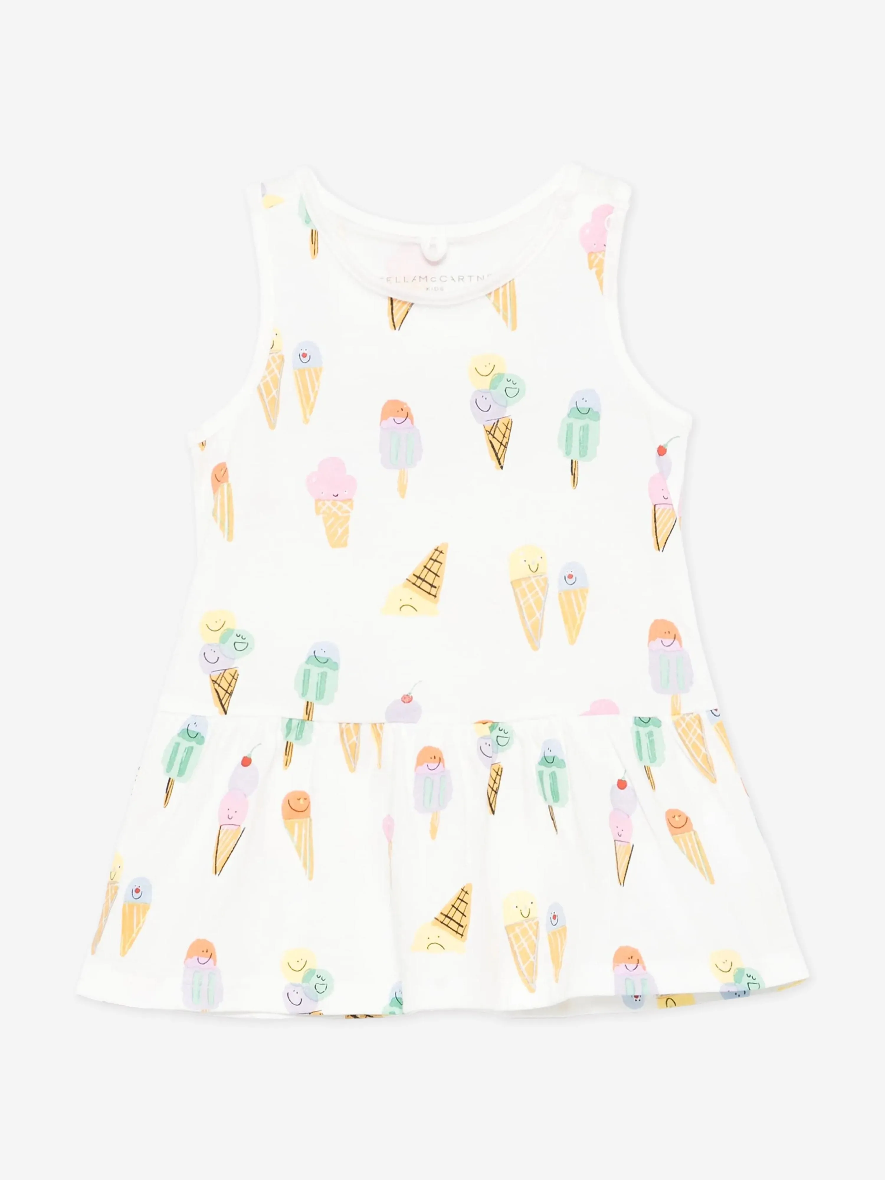 Baby Girls Eiscreme-Jerseykleid in Elfenbein