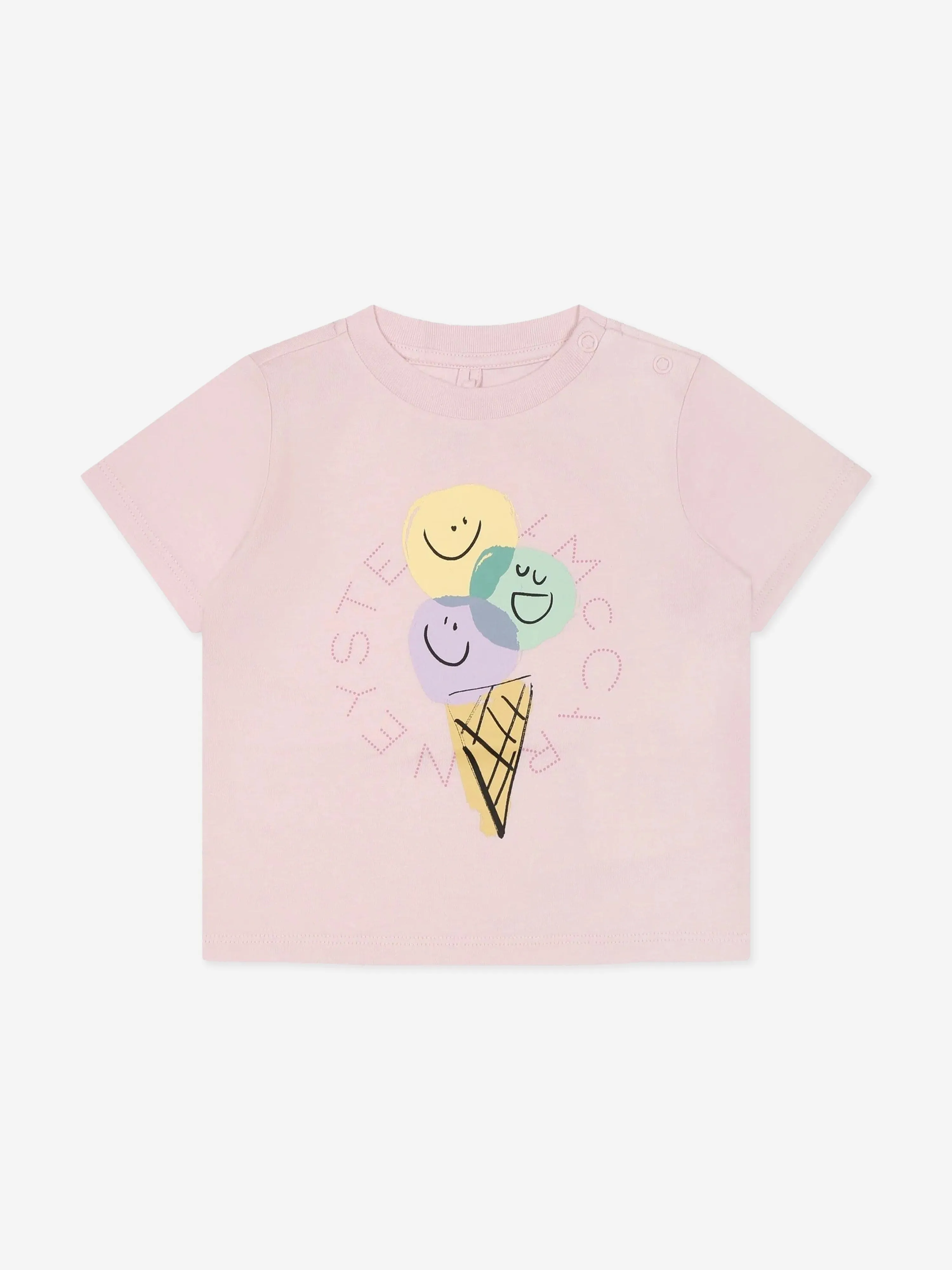 Rosa Logo-T-Shirt mit Eiscreme-Motiv für Baby-Mädchen