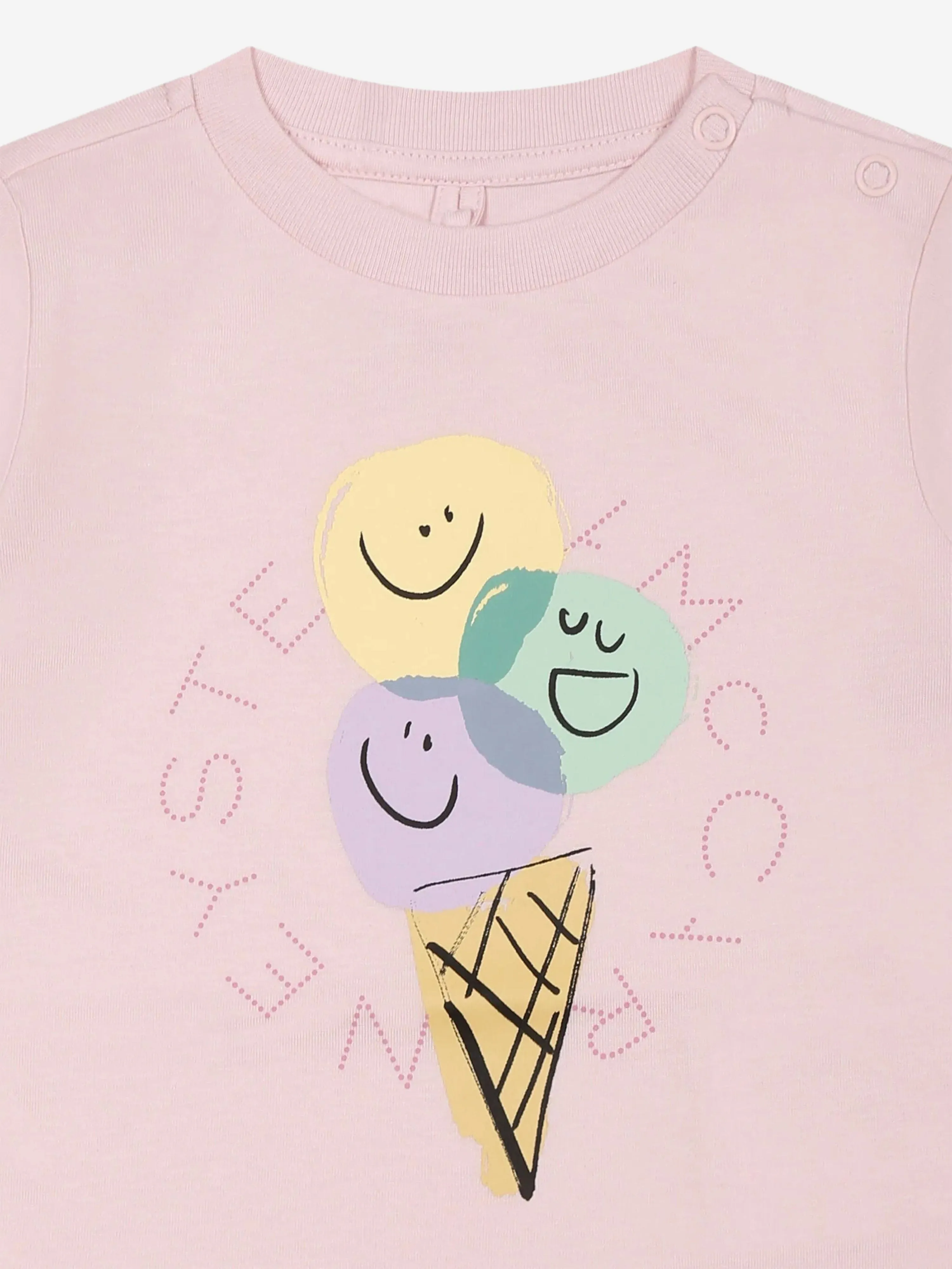 Rosa Logo-T-Shirt mit Eiscreme-Motiv für Baby-Mädchen