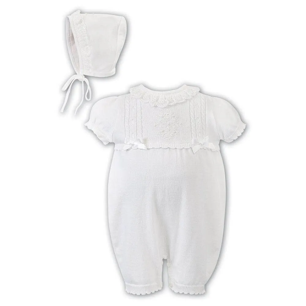 Baby Girls Elfenbein Shortie & Haube