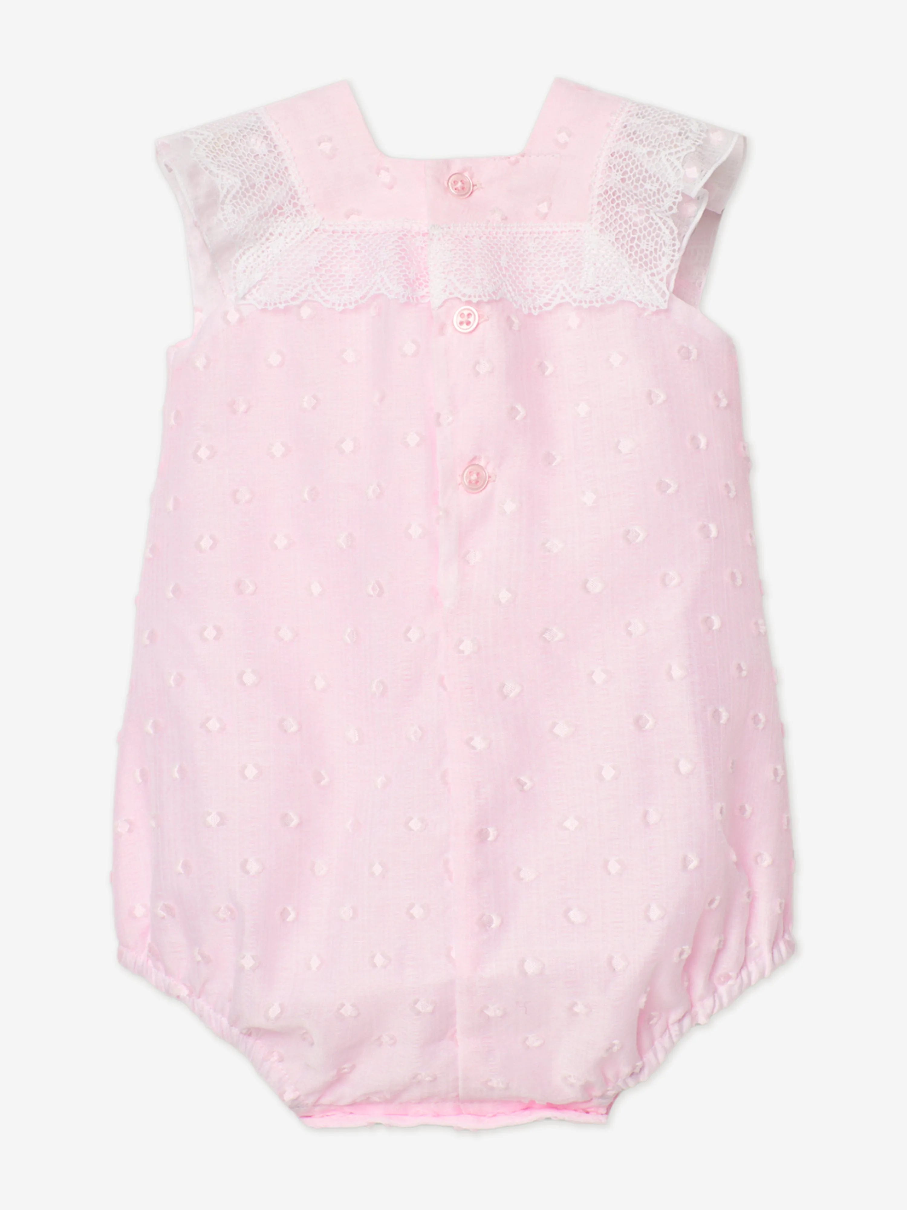 Rosa Spitzenbesatz-Strampler für Babygirls