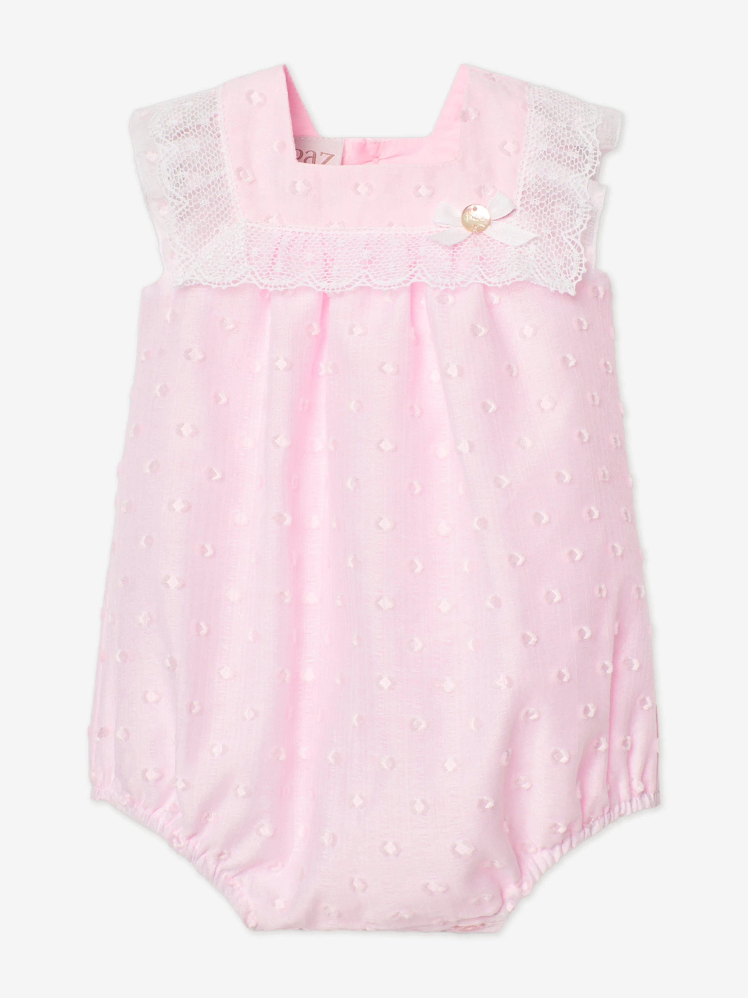 Rosa Spitzenbesatz-Strampler für Babygirls