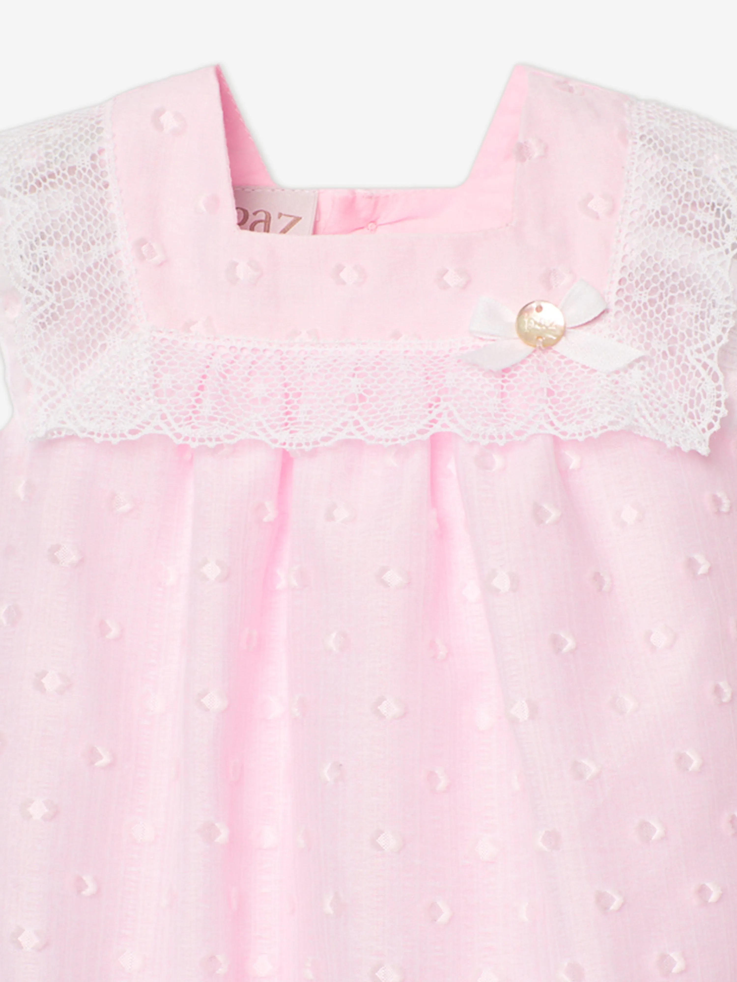 Rosa Spitzenbesatz-Strampler für Babygirls