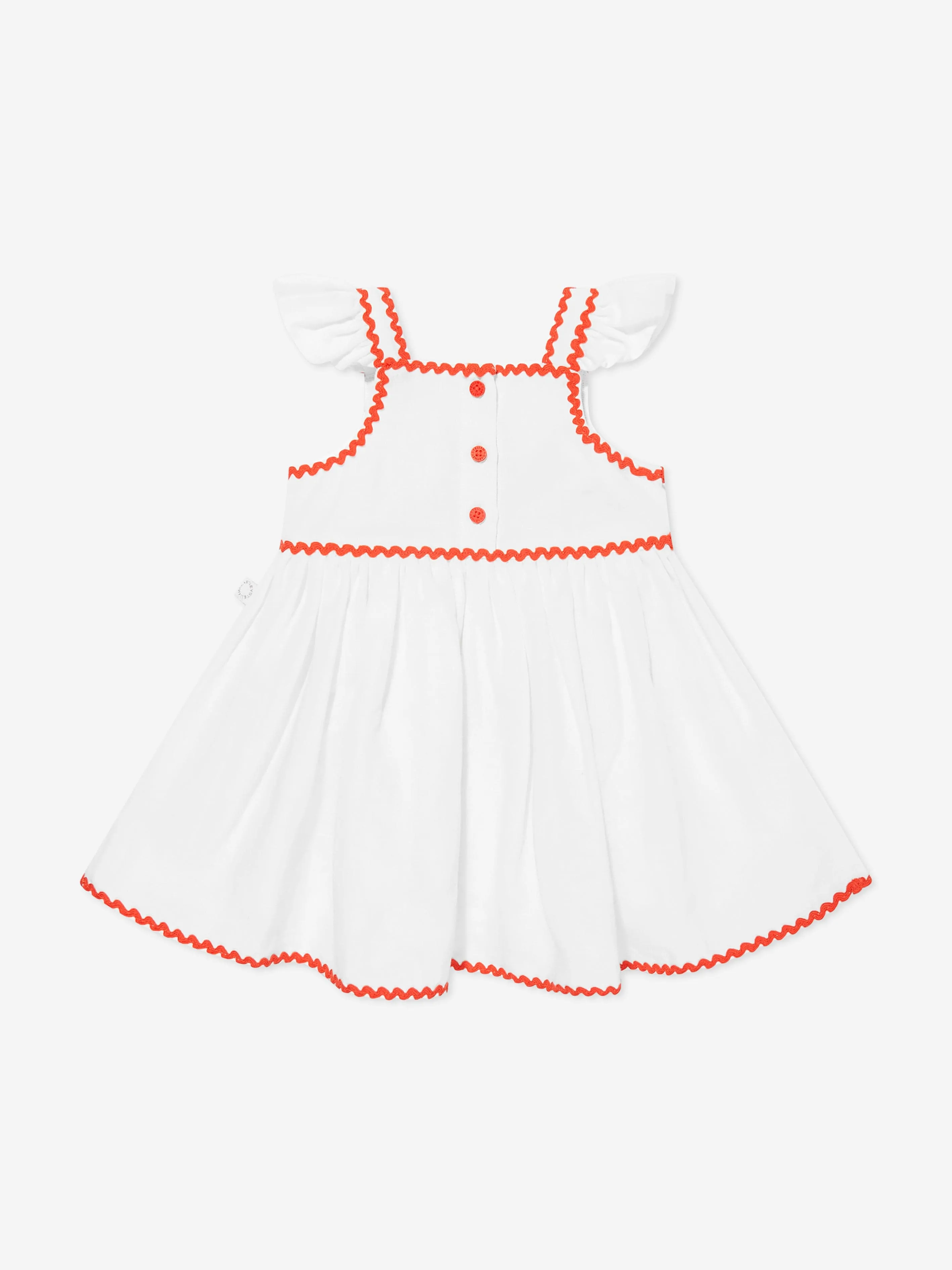 Baby-Mädchen Leinen Erdbeer-Kleid in Elfenbein