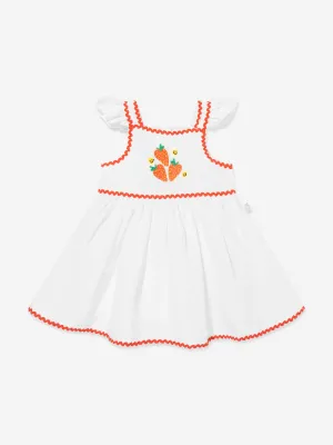 Baby-Mädchen Leinen Erdbeer-Kleid in Elfenbein