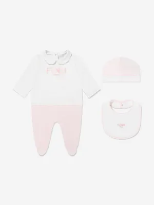 Baby Girls Logo Strampler-Set in Rosa
