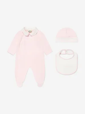 Baby Girls Logo Strampler-Set in Rosa