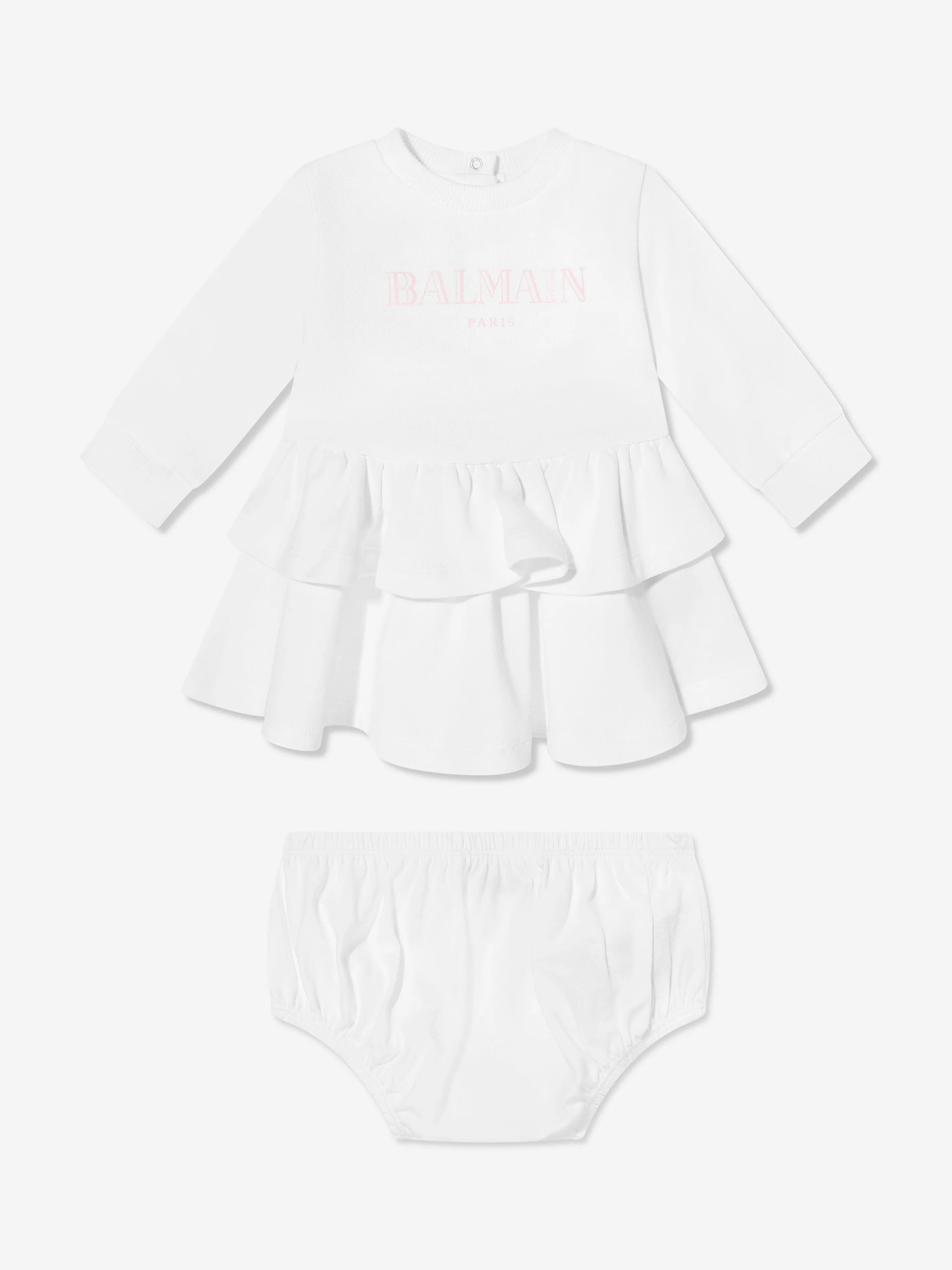 Baby Girls Logo Jersey-Kleid in Weiß