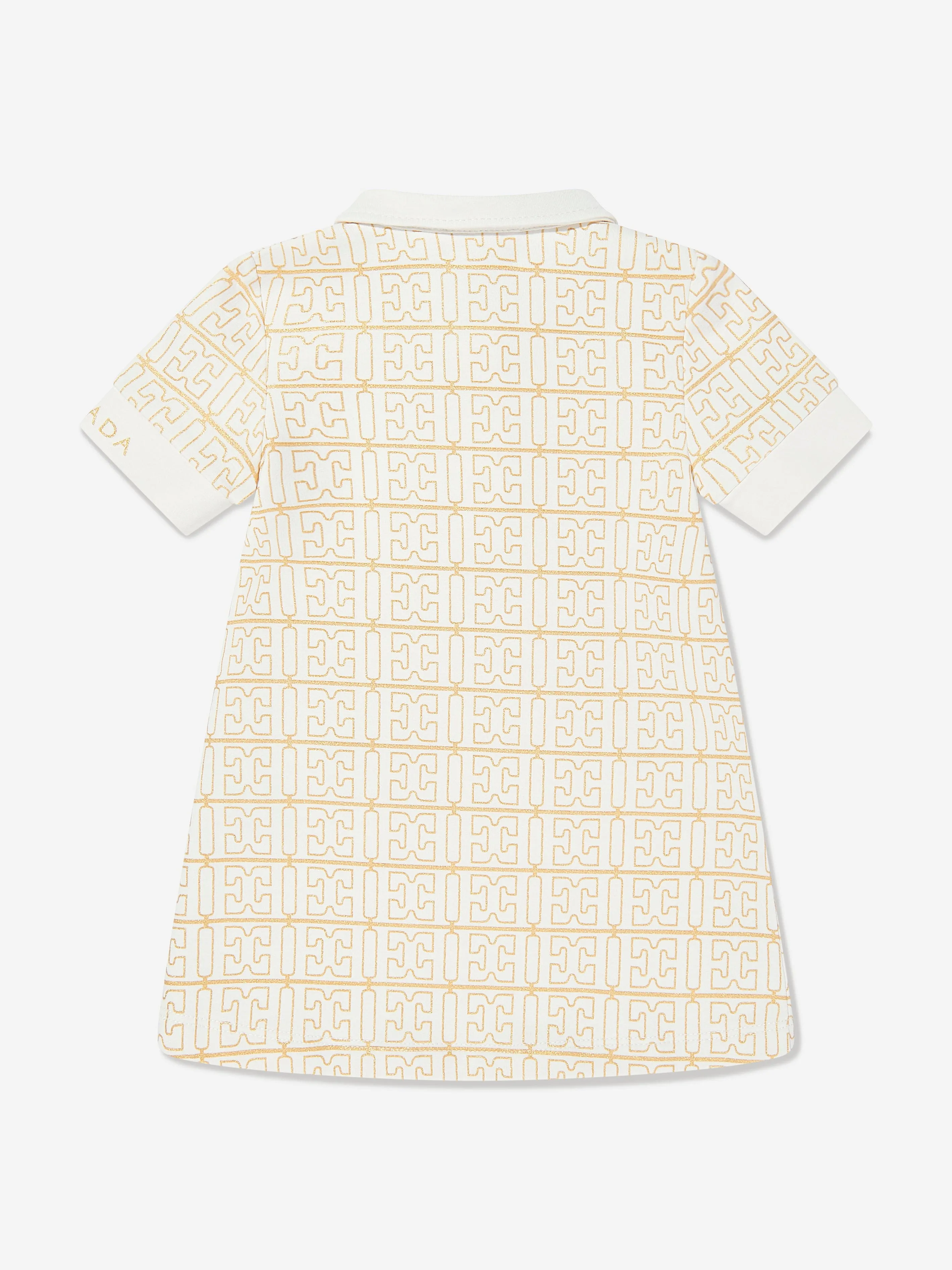 Baby Girls Logo-Print-Kleid in Elfenbein