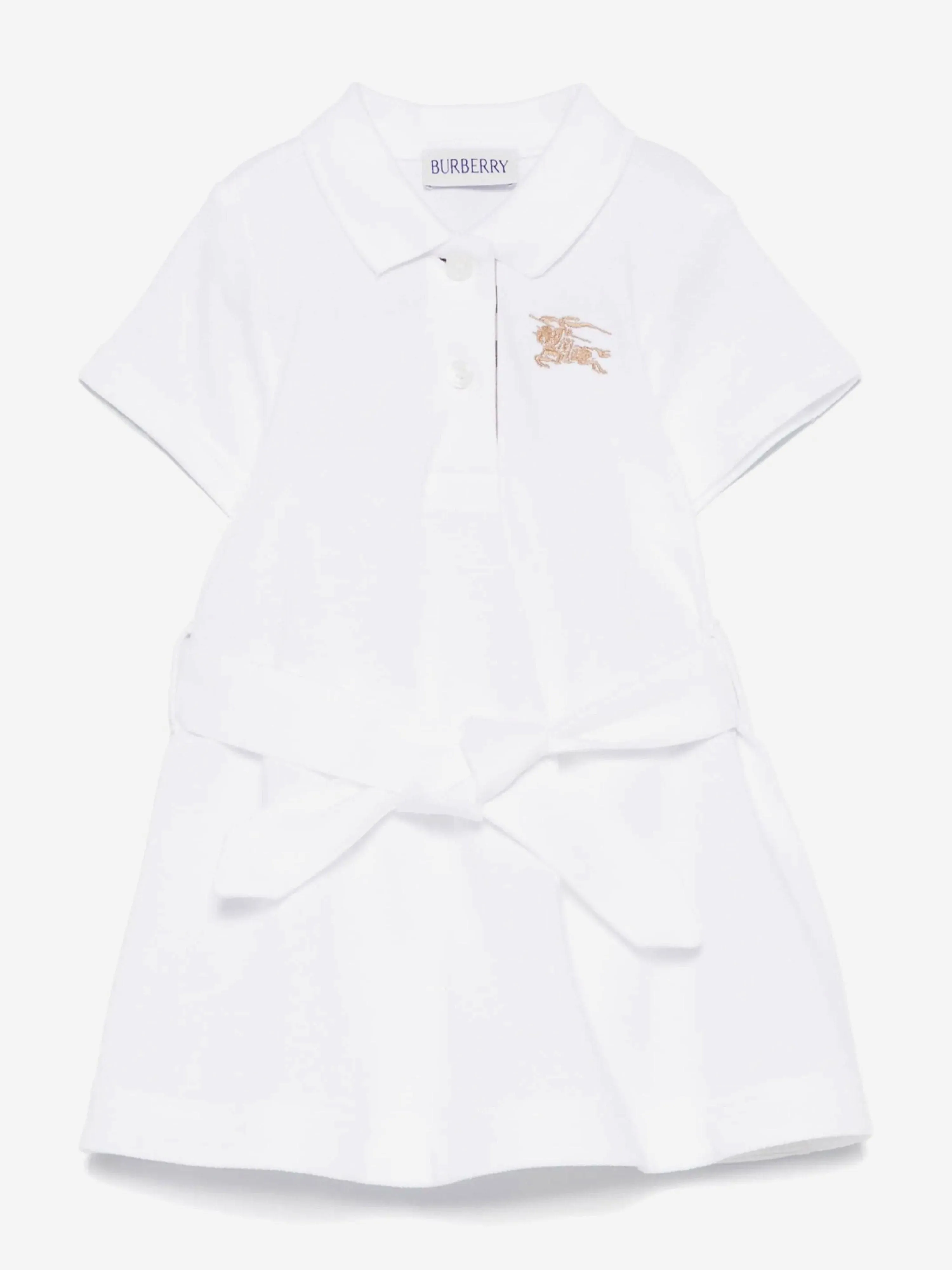 Mini Astrid Polo-Kleid für Mädchen in Weiß