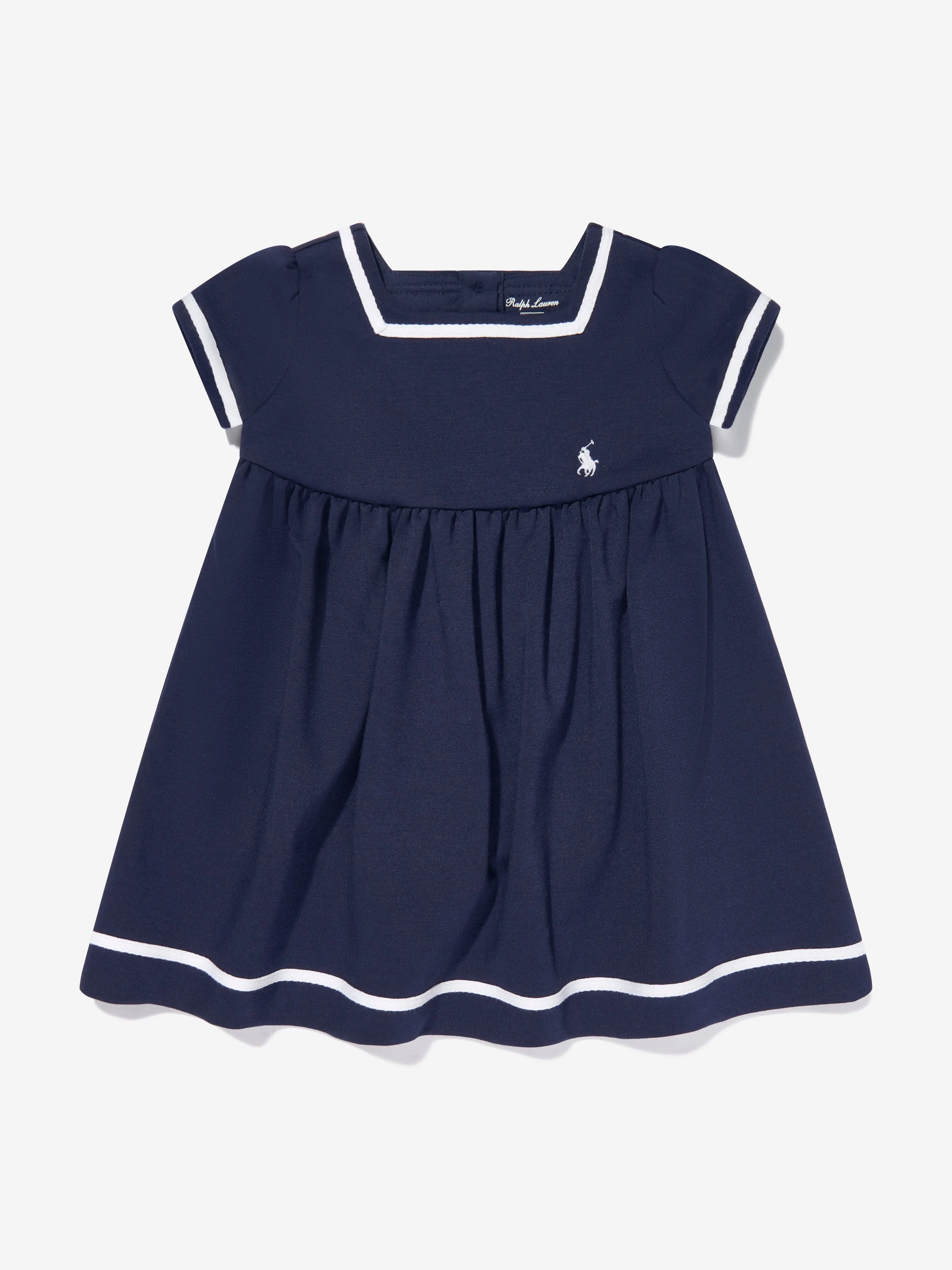Maritimes Kleid für Baby-Mädchen in Marineblau