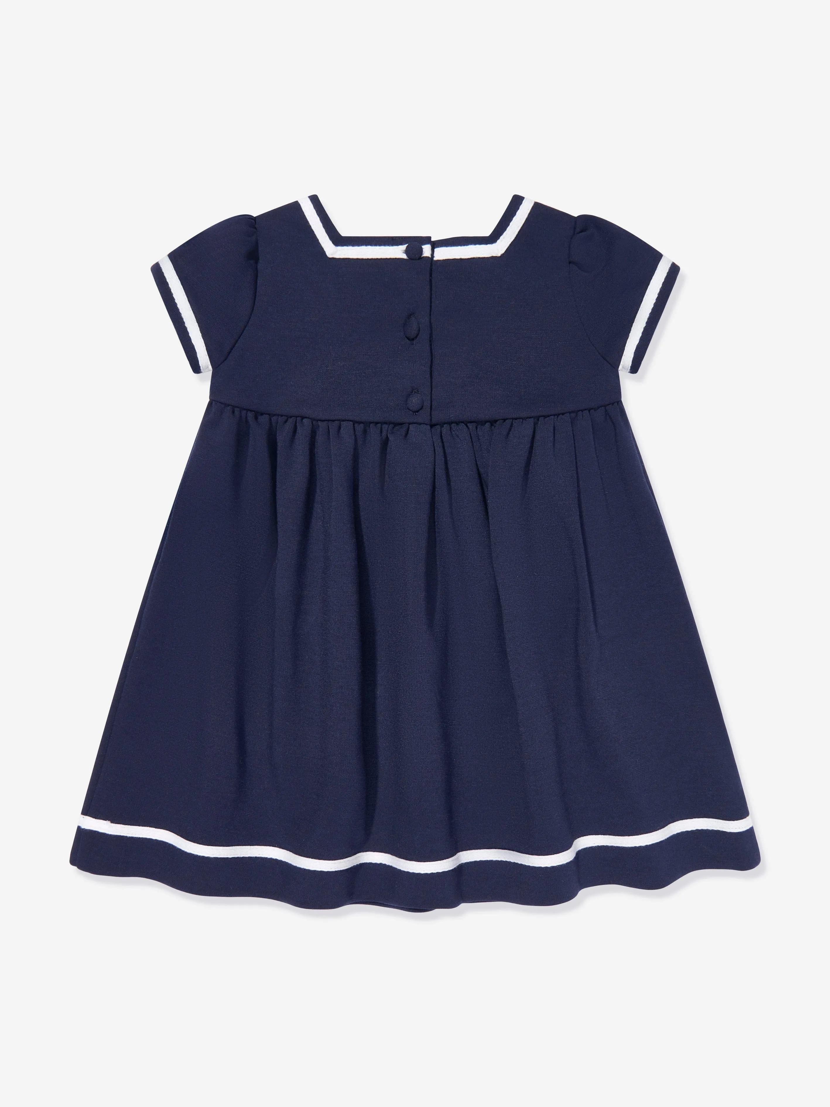 Maritimes Kleid für Baby-Mädchen in Marineblau