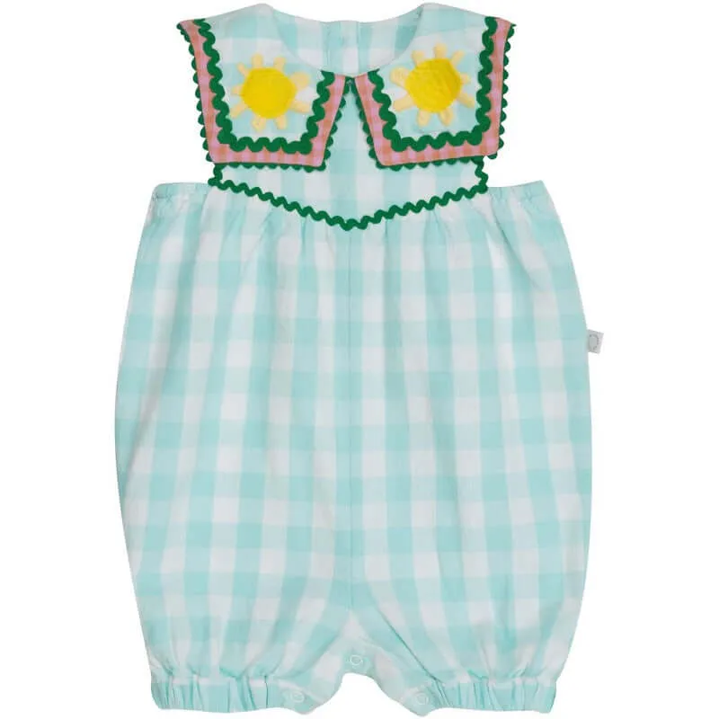 Bio-Gingham-Strampler für Babygirls