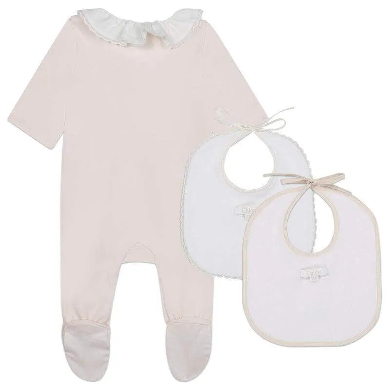 Bio-Baumwolle Baby-Strampler-Set für Mädchen in Pfirsich