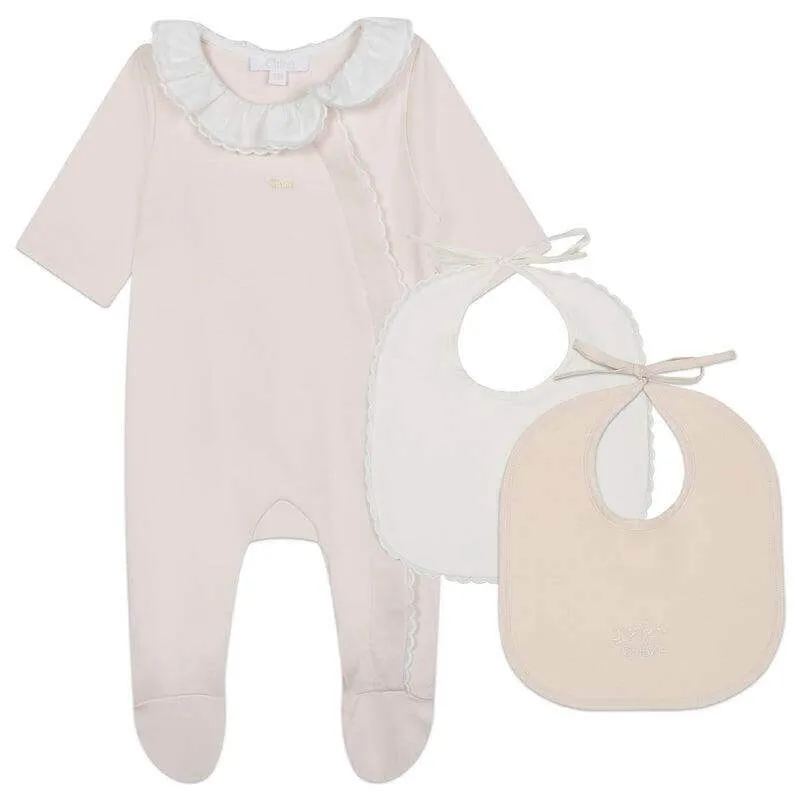 Bio-Baumwolle Baby-Strampler-Set für Mädchen in Pfirsich