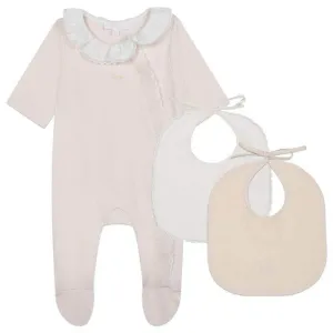 Bio-Baumwolle Baby-Strampler-Set für Mädchen in Pfirsich