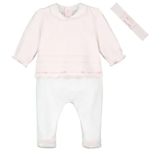 Rosa Babybody & Haarband für Mädchen