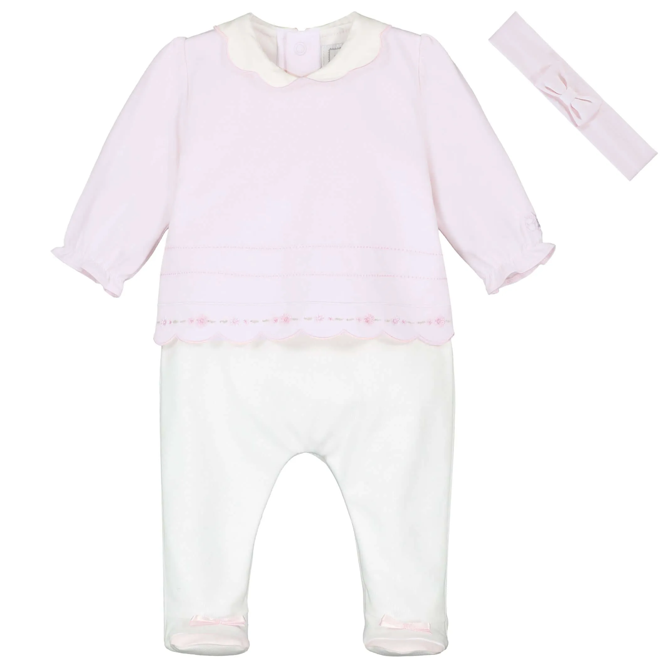 Rosa Babybody & Haarband für Mädchen