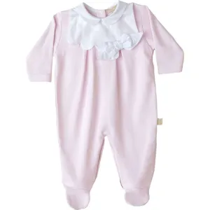 Rosa Baumwoll-Babybody mit Schleife für Mädchen