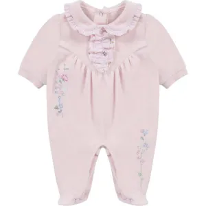 Rosa Baby-Strampler mit Blumenmuster für Mädchen