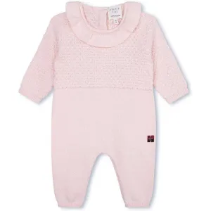 Rosa gestrickter Baby-Overall für Mädchen