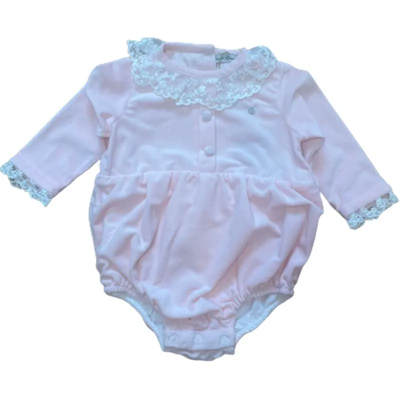 Rosa Spitzen-Rüschen-Overall für Baby-Mädchen