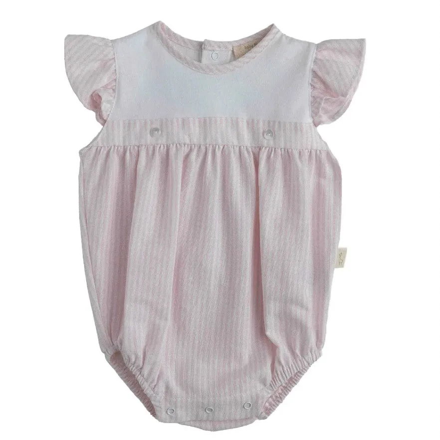 Rosa gestreifter Strampler für Baby-Mädchen