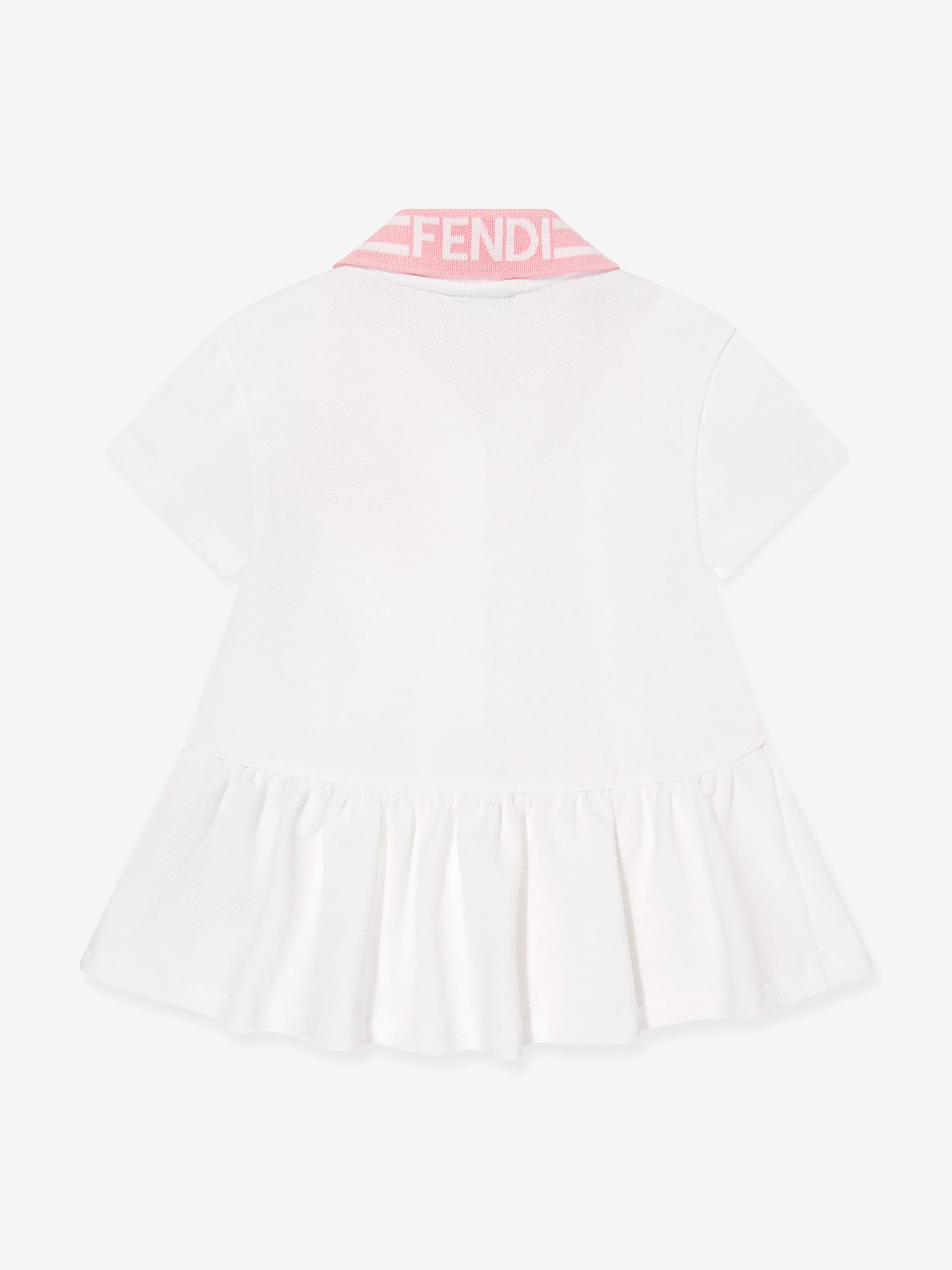 Baby Girls Piqué Polo-Kleid in Weiß