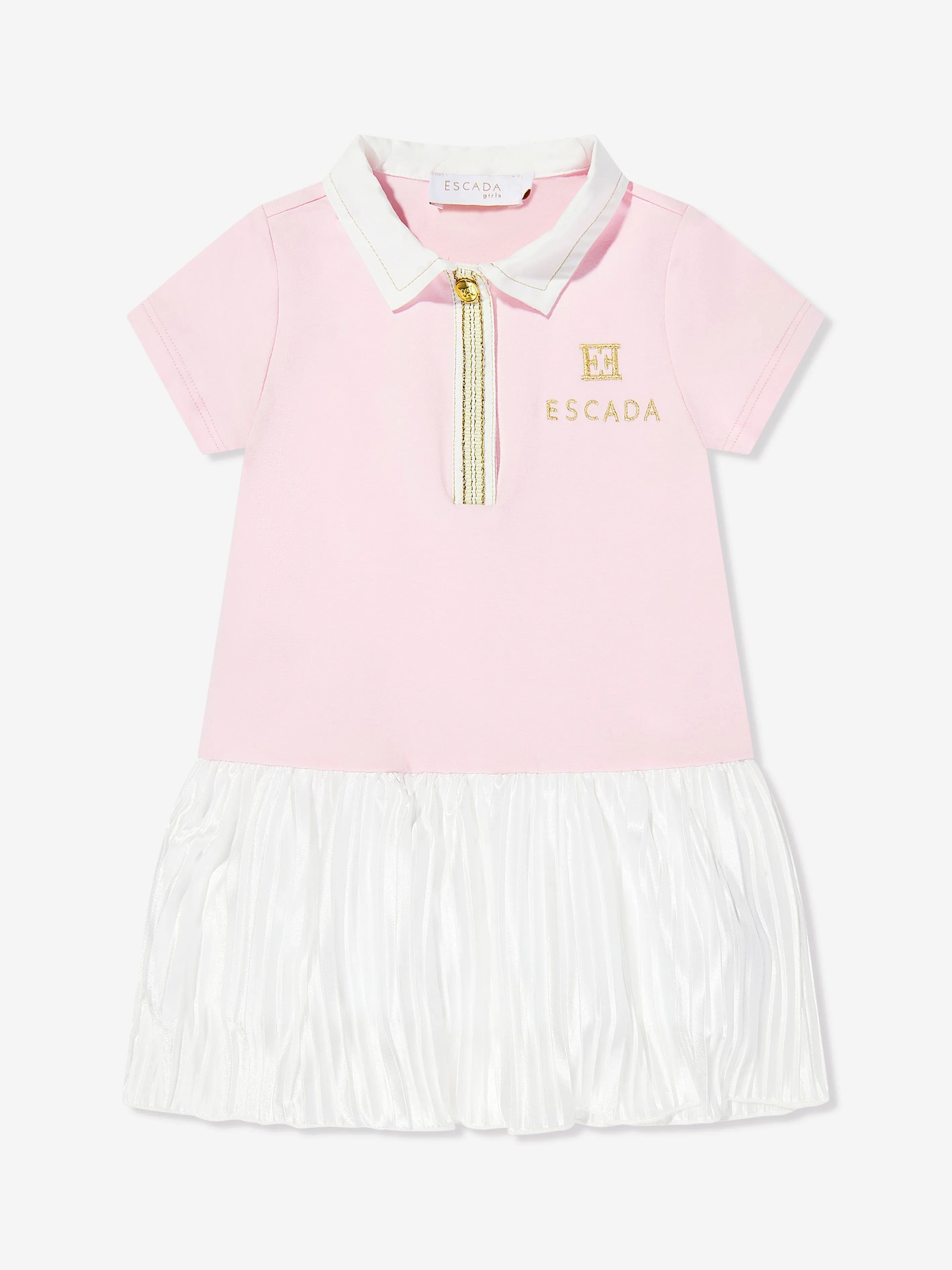 Rosa Rüschenkleid für Babygirls mit Logo