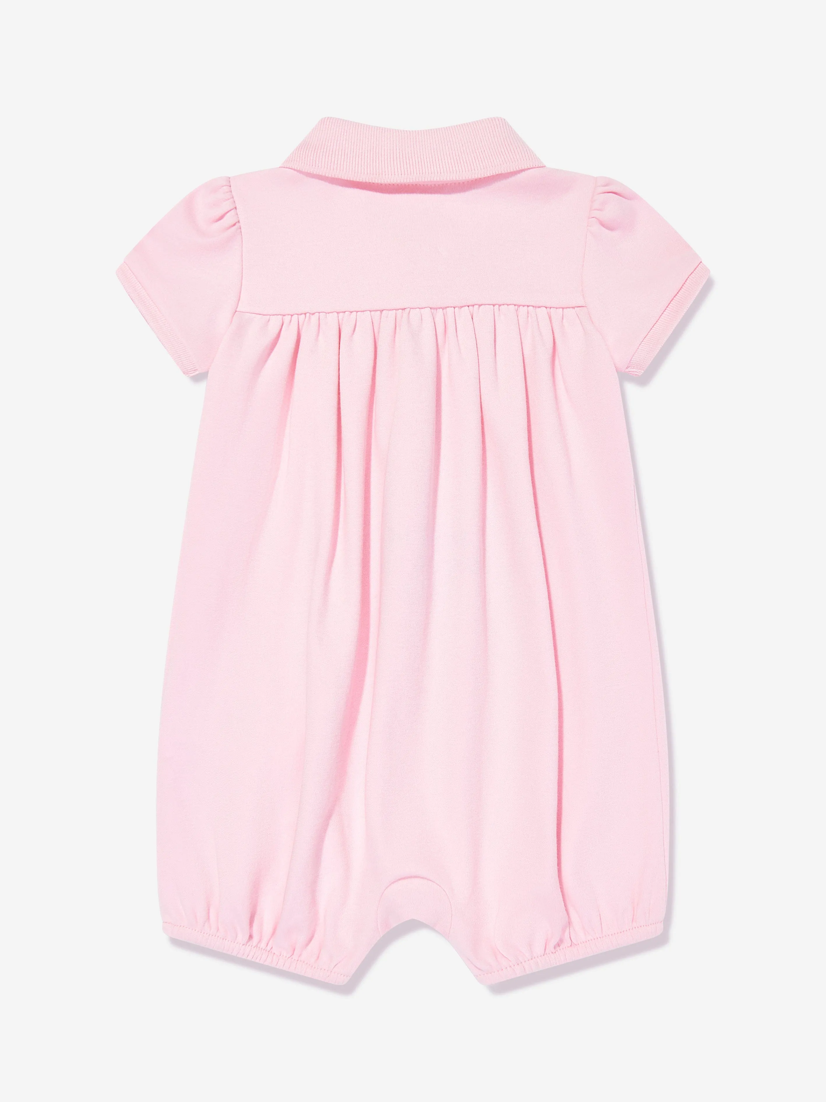 Baby Girls Polo Bubble Romper in Rosa